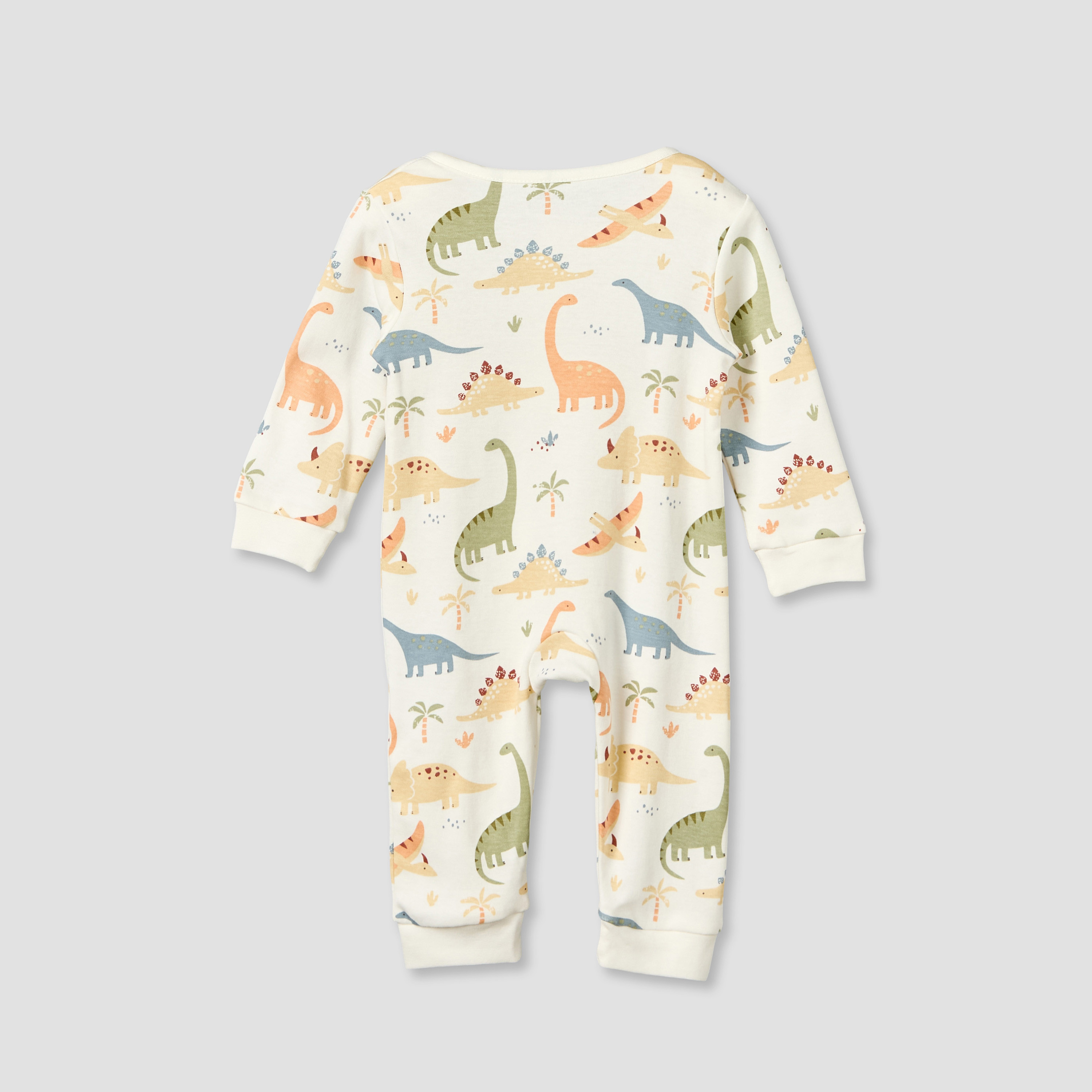 بدلة نوم قطن بطبعات ديناصور وياقة ضيقة وأكمام طويلة من جونيورز-baby-boys-clothing-nightwear-sleepsuits-image-3