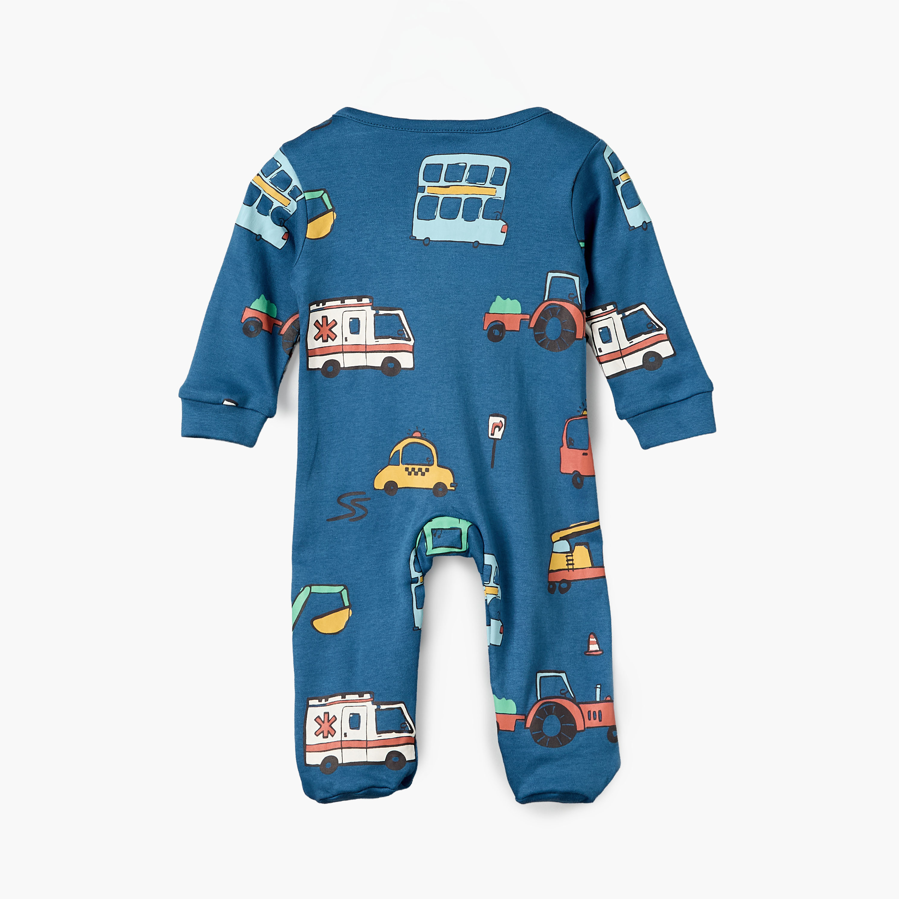 بدلة نوم قطن بأكمام طويلة وياقة ضيقة وطبعات سيارة من جونيورز-baby-boys-clothing-nightwear-sleepsuits-image-3