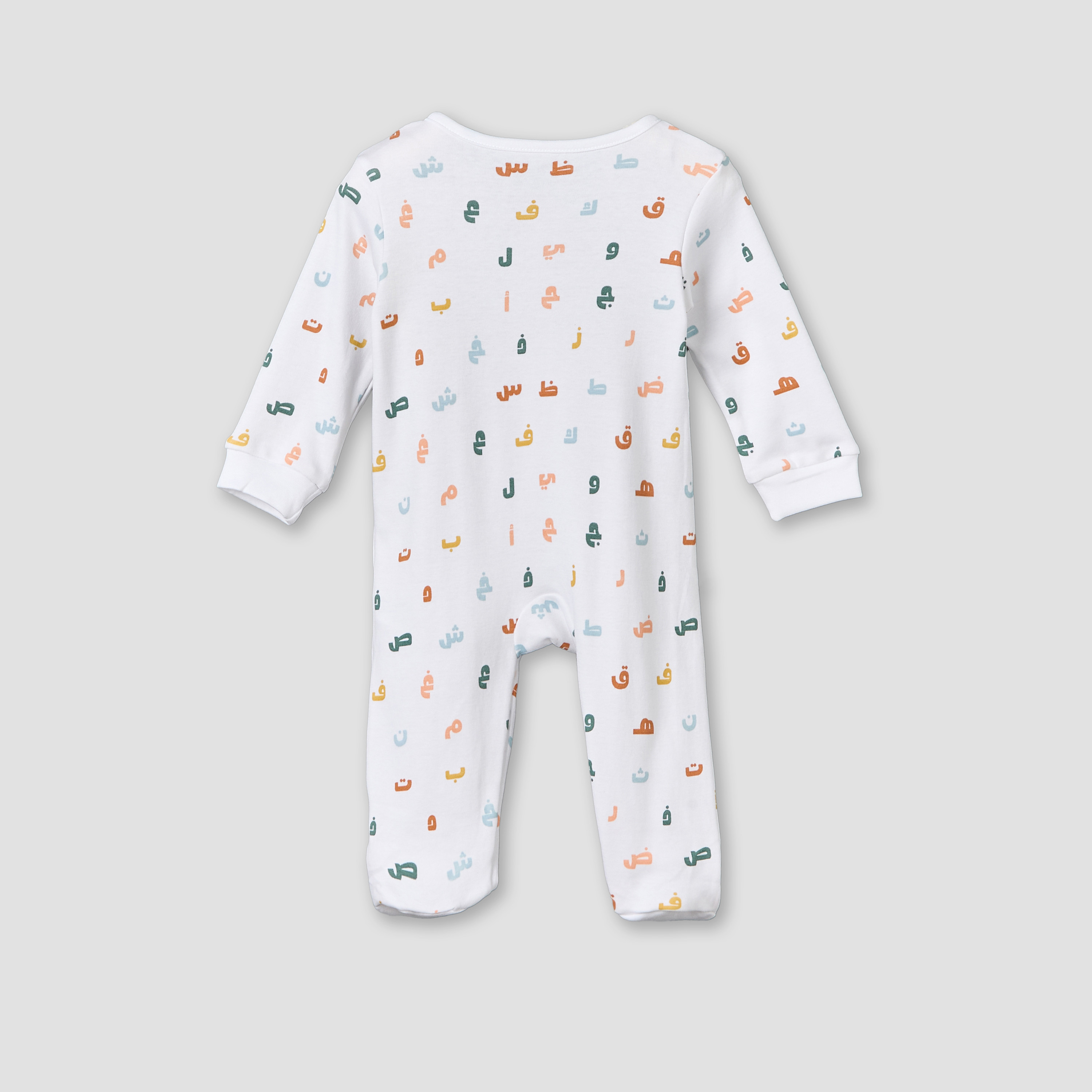 بدلة نوم قطن بأكمام طويلة وطبعات حروف وياقة ضيقة من جونيورز-baby-girls-clothing-nightwear-sleepsuits-image-3