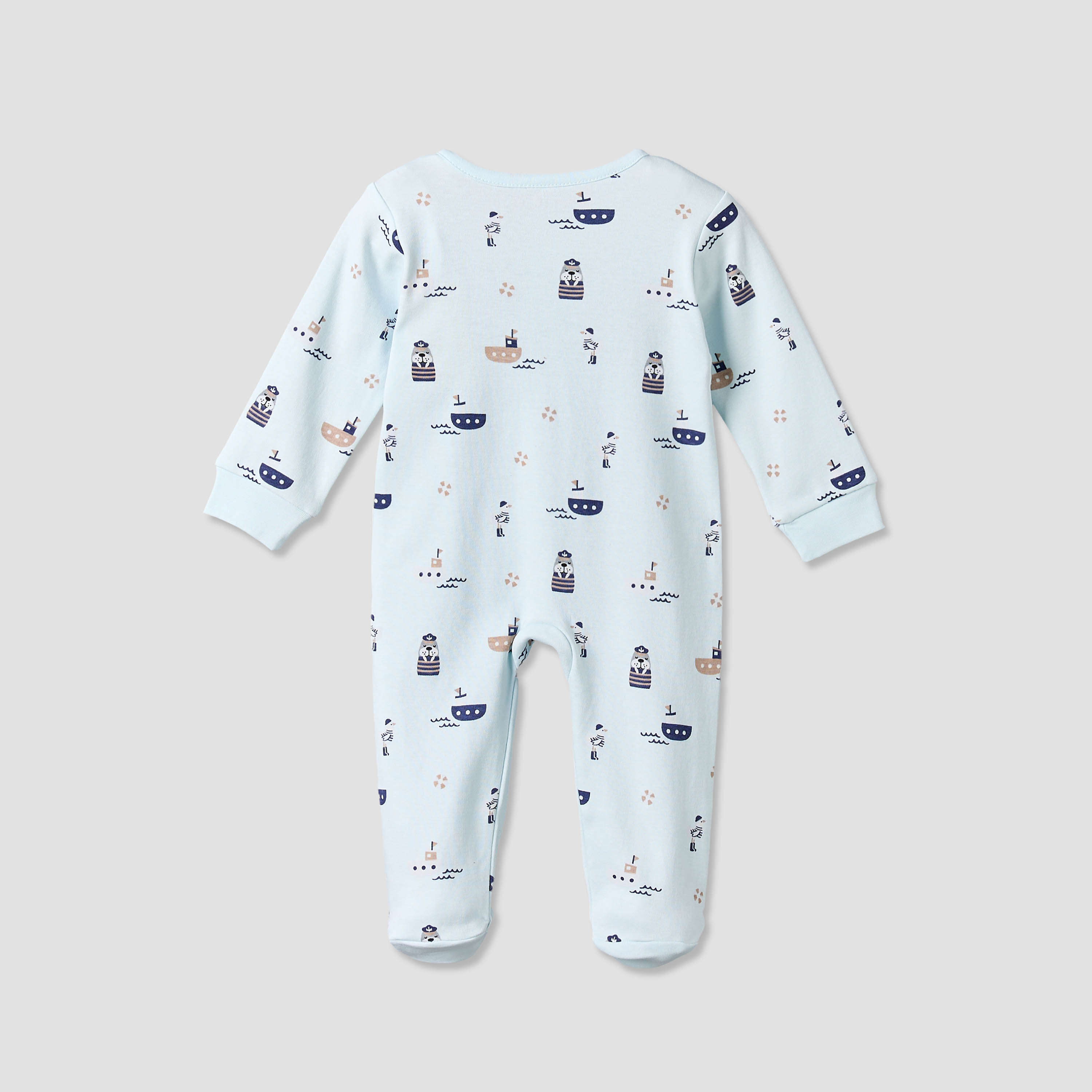 بدلة نوم قطن بياقة ضيقة وأكمام طويلة وطبعات من جونيورز-baby-boys-clothing-nightwear-sleepsuits-image-2