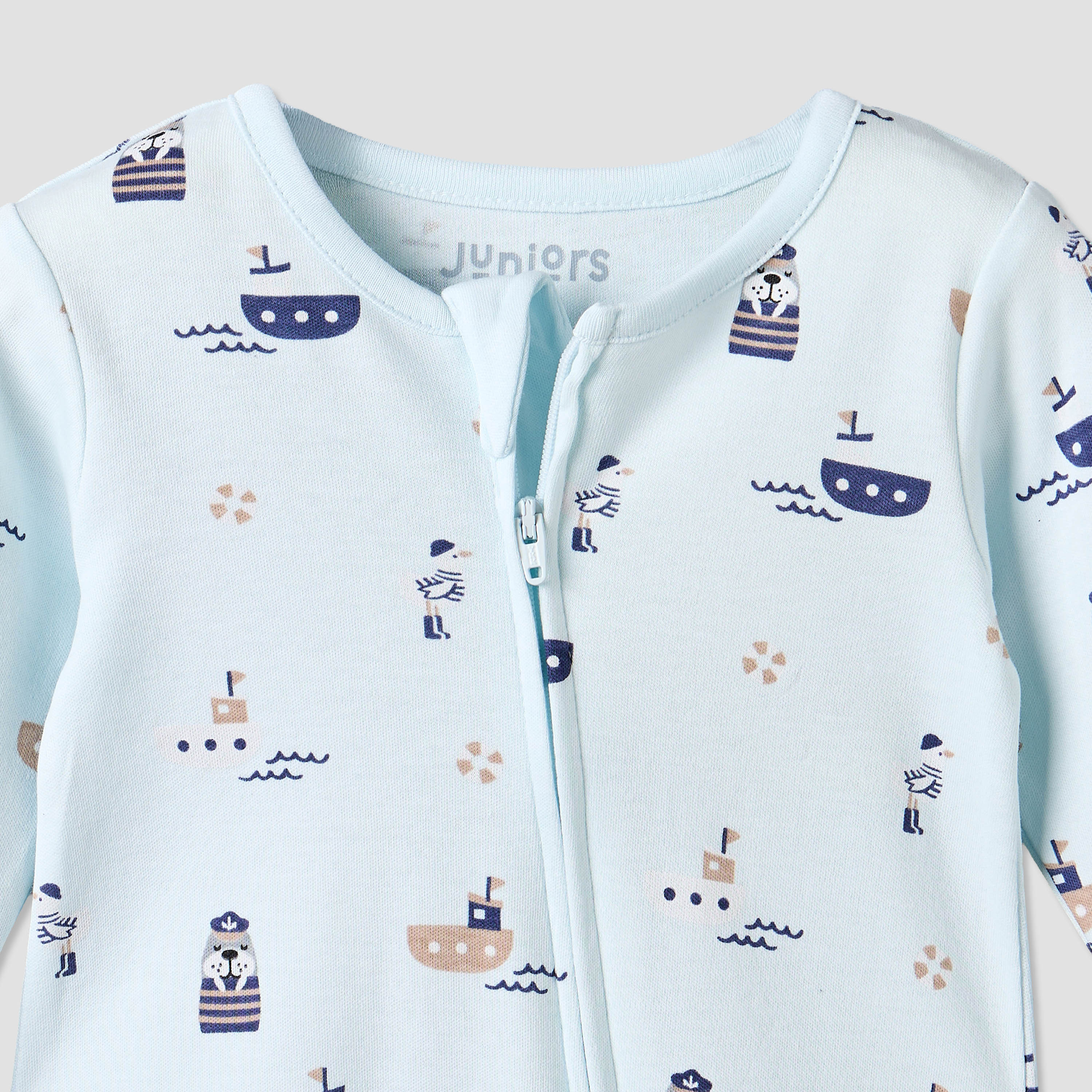 بدلة نوم قطن بياقة ضيقة وأكمام طويلة وطبعات من جونيورز-baby-boys-clothing-nightwear-sleepsuits-image-3