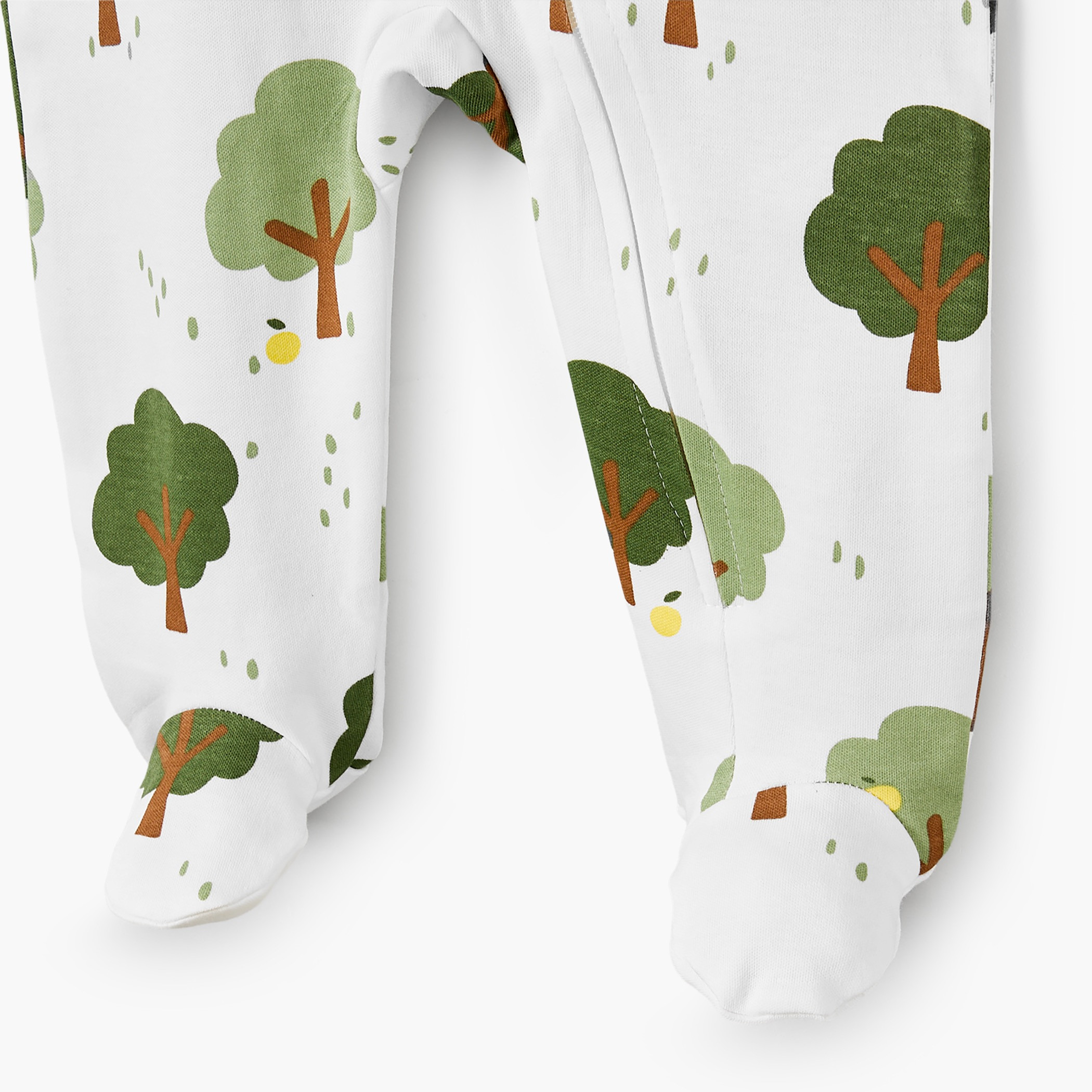 بدلة نوم قطنية بياقة دائرية وأكمام طويلة للبنات بطبعة شجرة-baby-boys-clothing-nightwear-sleepsuits-image-5