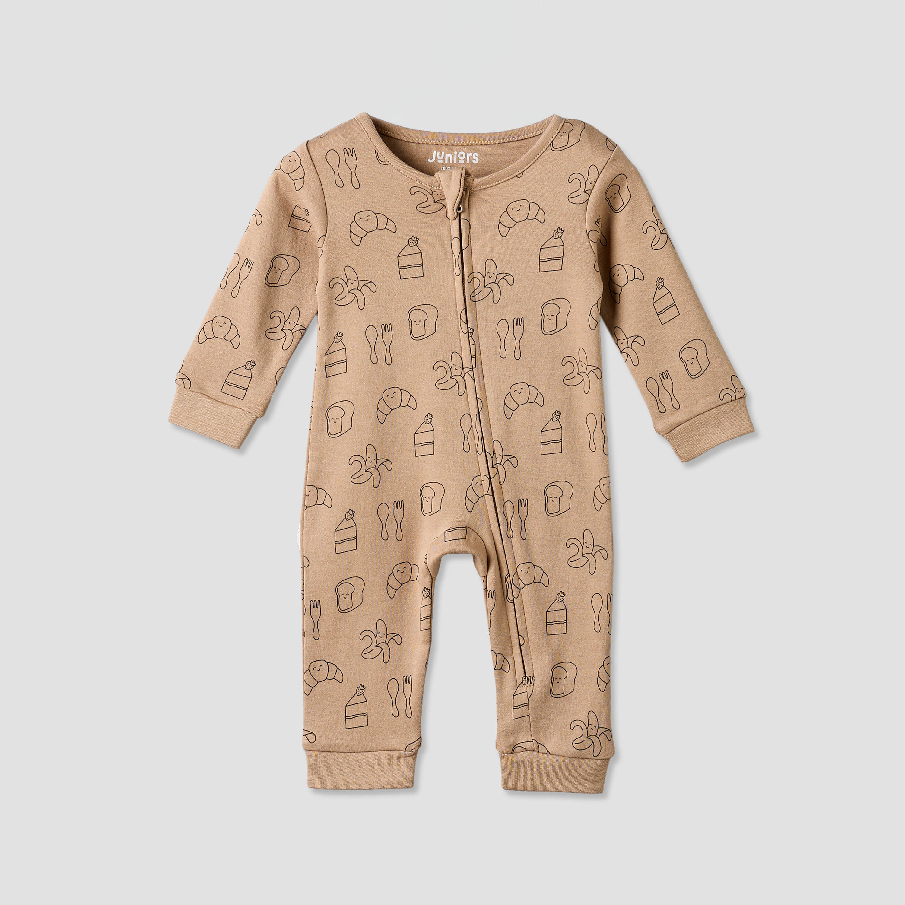 Juniors Cotton Crew Neck Long Sleeves Sleepsuit with Food Print-baby-boys-clothing-nightwear-sleepsuits-image-1