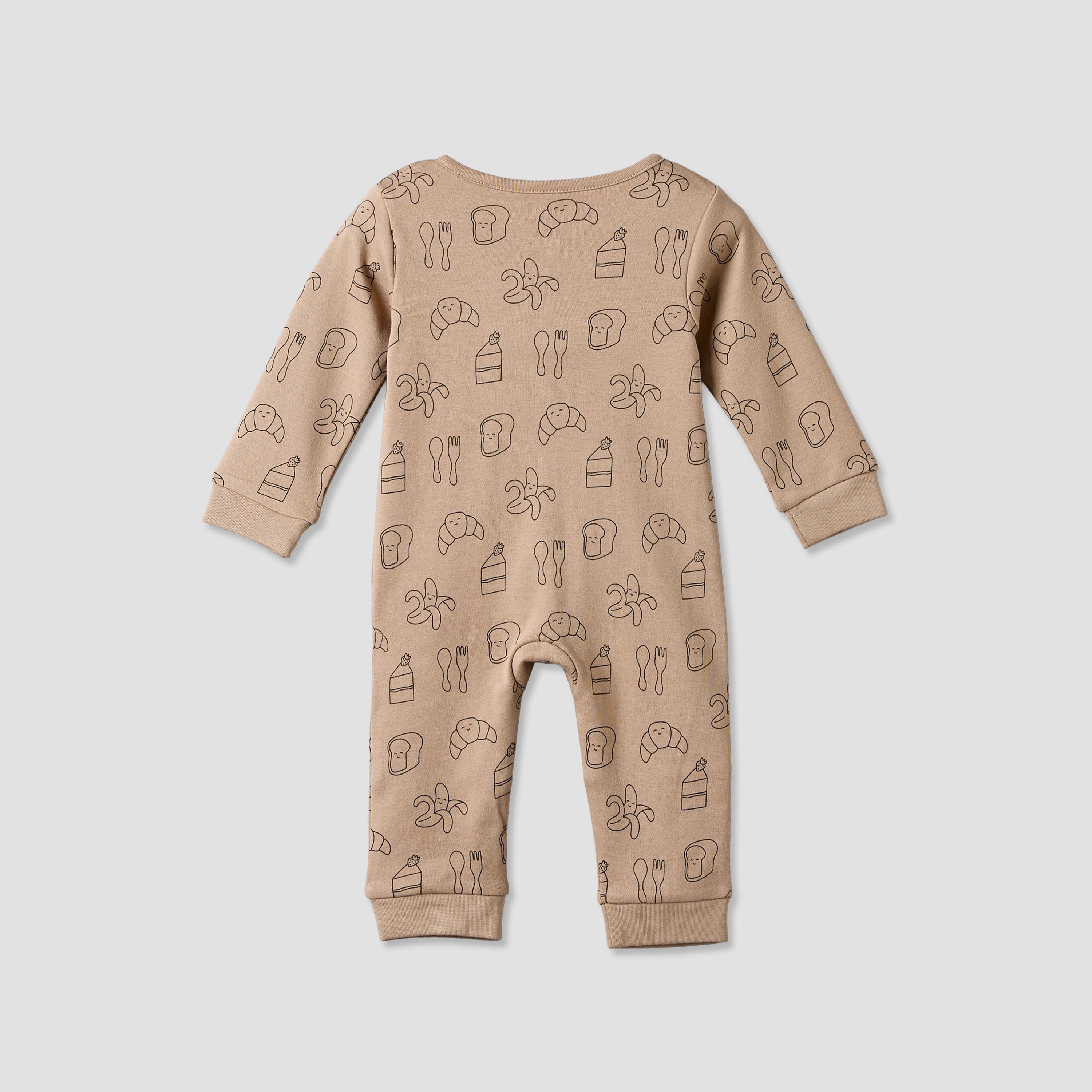 Juniors Cotton Crew Neck Long Sleeves Sleepsuit with Food Print-baby-boys-clothing-nightwear-sleepsuits-image-2