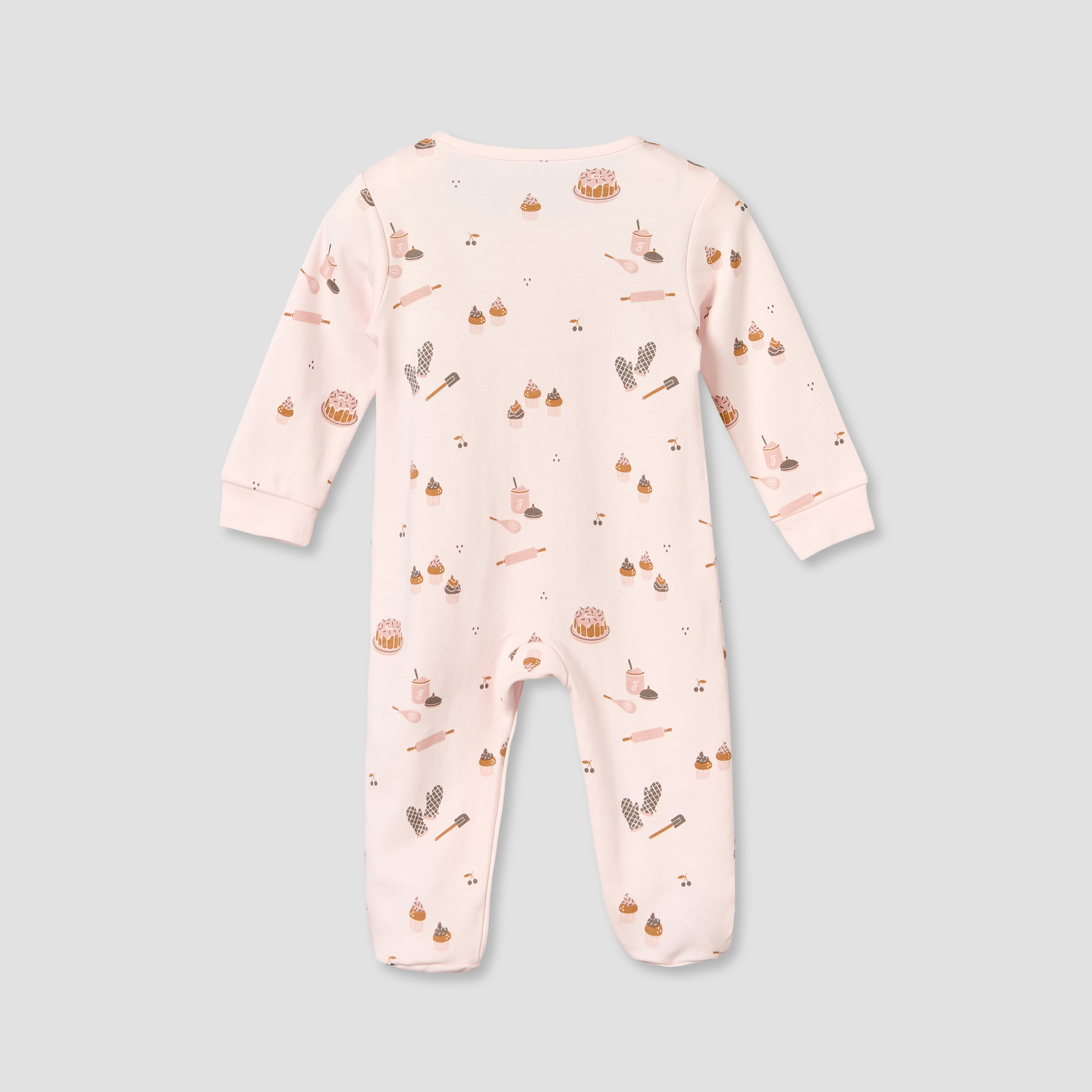 Juniors Cotton Round Neck Long Sleeves Sleepsuit with Zip Closure-baby-girls-clothing-nightwear-sleepsuits-image-3