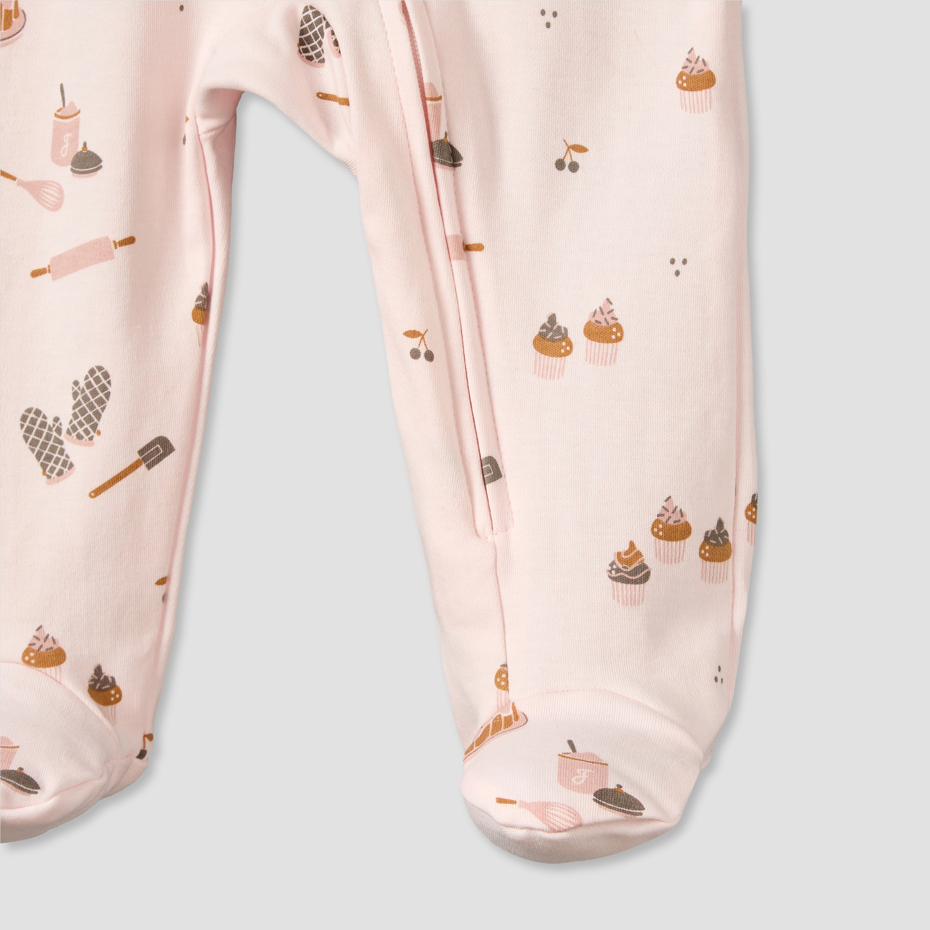 Juniors Cotton Round Neck Long Sleeves Sleepsuit with Zip Closure-baby-girls-clothing-nightwear-sleepsuits-image-5