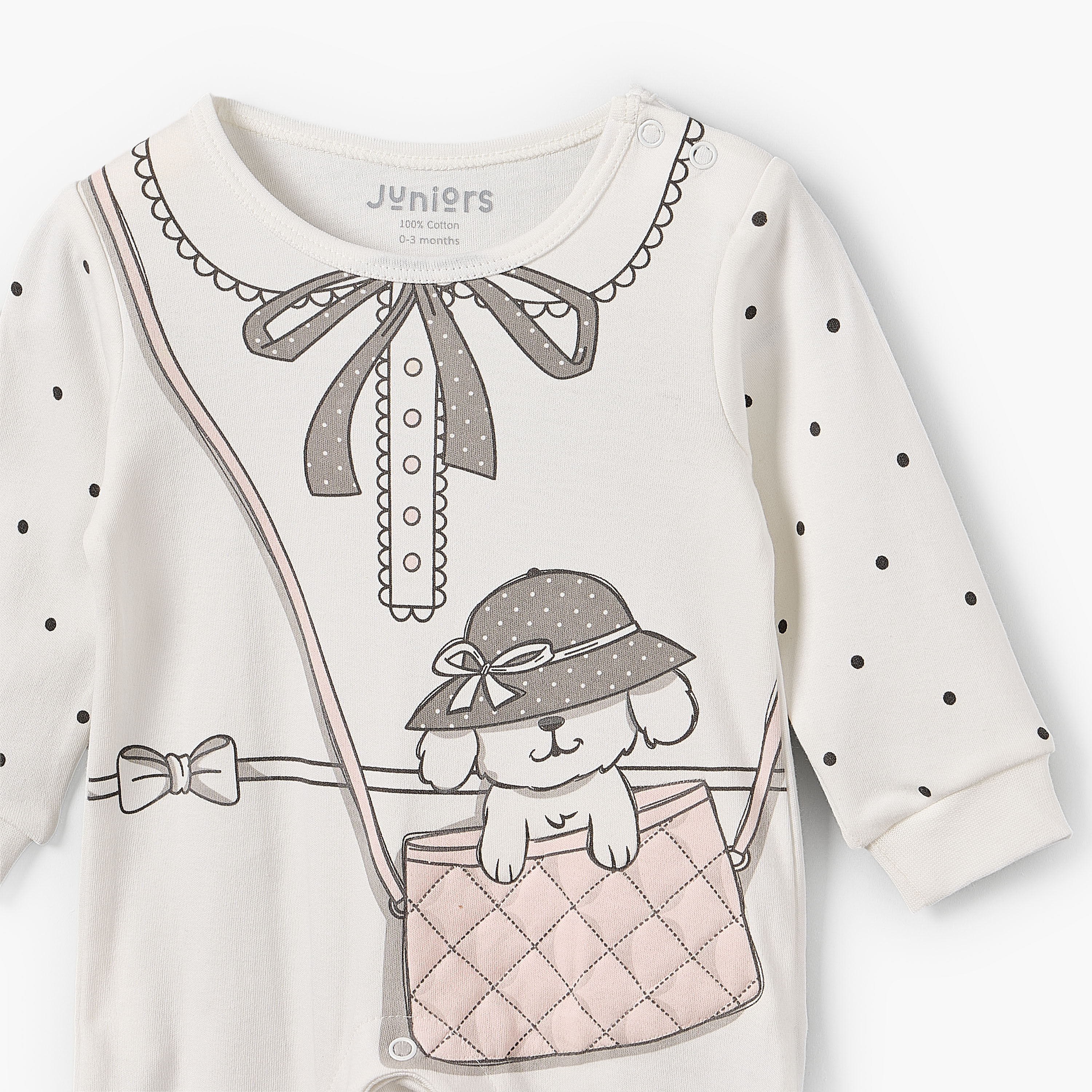 Juniors Cotton Crew Neck Long Sleeves Sleepsuit with Graphic Print-baby-girls-clothing-nightwear-sleepsuits-image-4