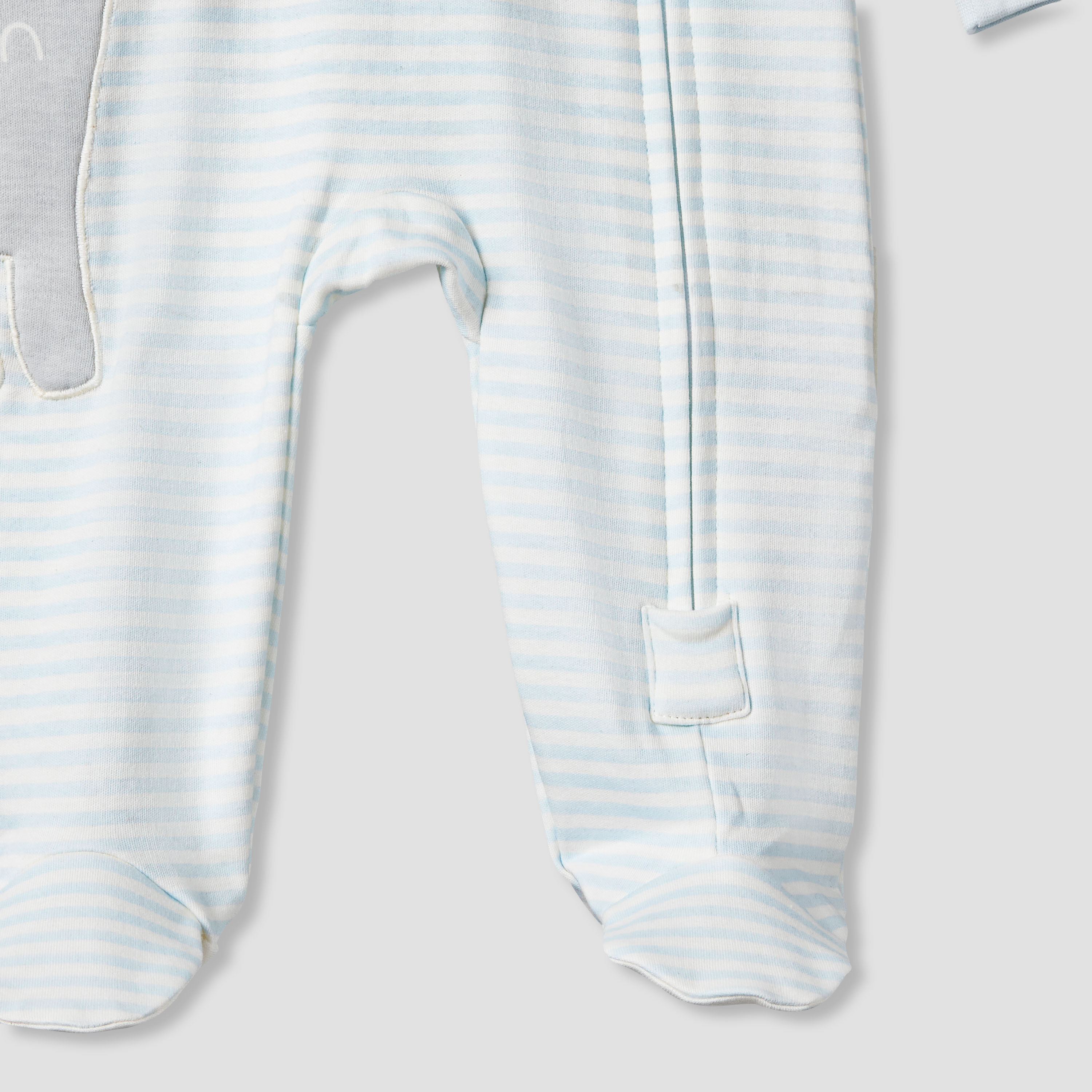 Juniors Cotton Mandarin Collar Long Sleeves Sleepsuit with Dinosaur Applique-baby-girls-clothing-nightwear-sleepsuits-image-5