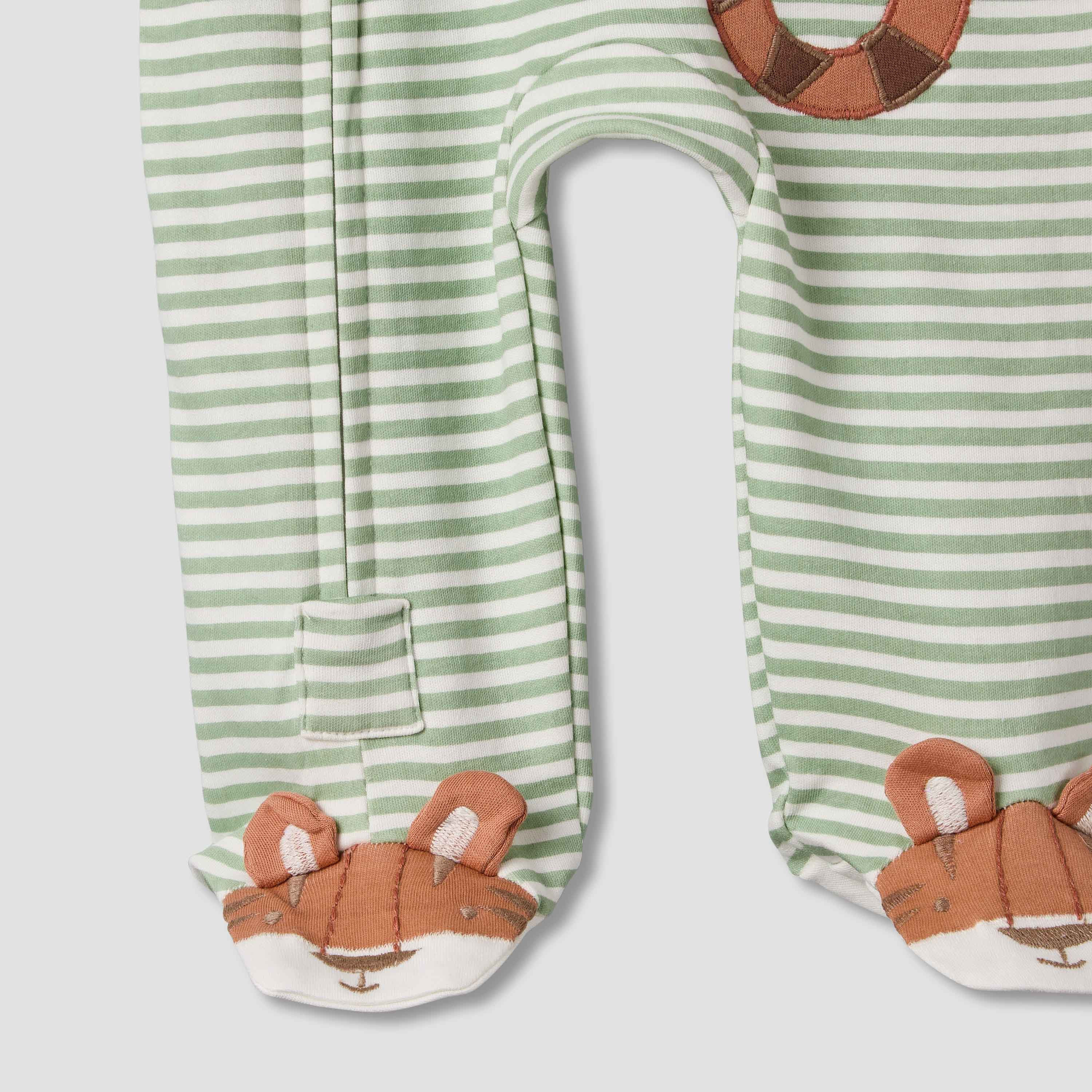 بدلة نوم قطن بياقة ضيقة وأكمام طويلة وزخارف نمر من جونيورز-baby-boys-clothing-nightwear-sleepsuits-image-5
