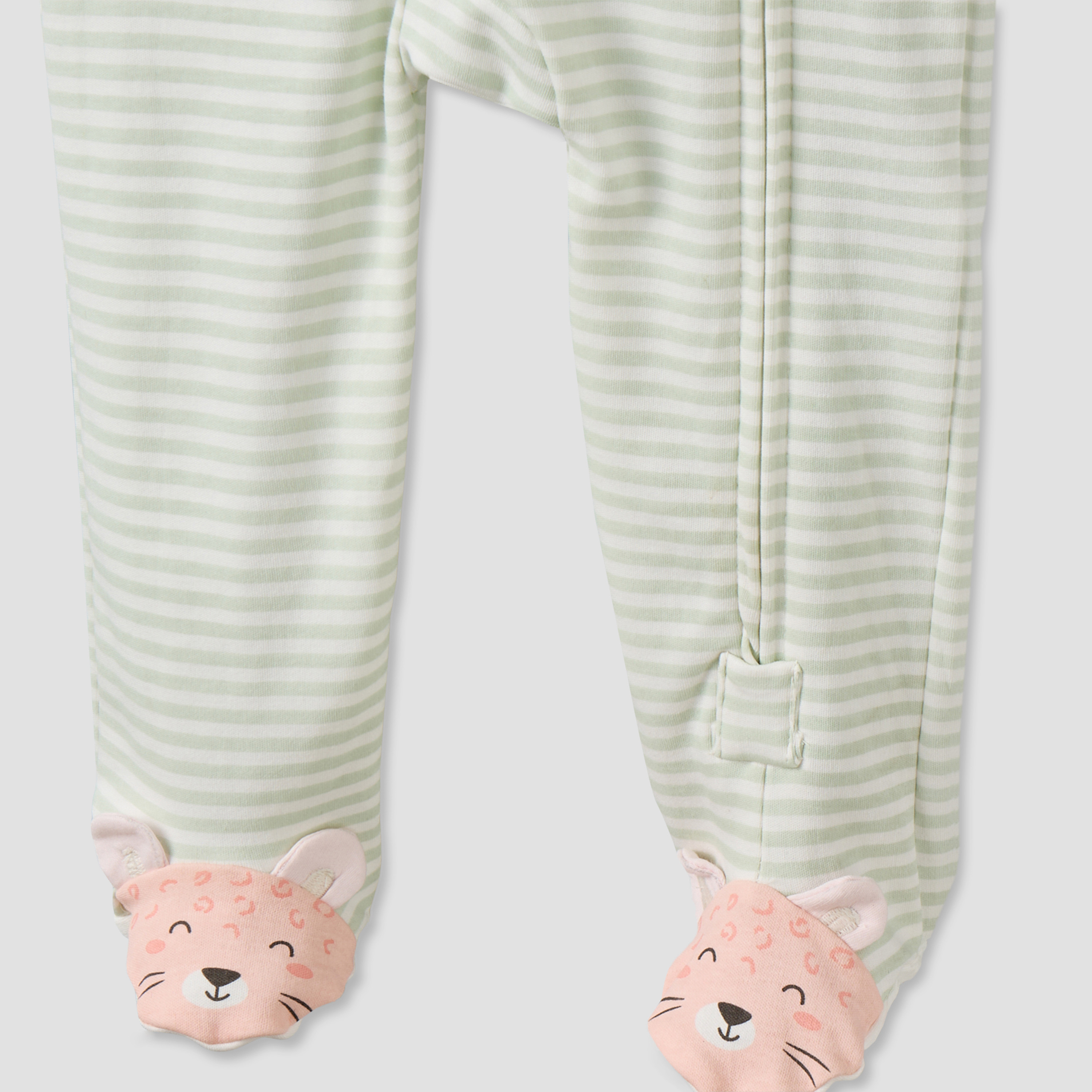 Juniors Cotton Mandarin Collar Long Sleeves Sleepsuit with Zip Closure-baby-girls-clothing-nightwear-sleepsuits-image-5