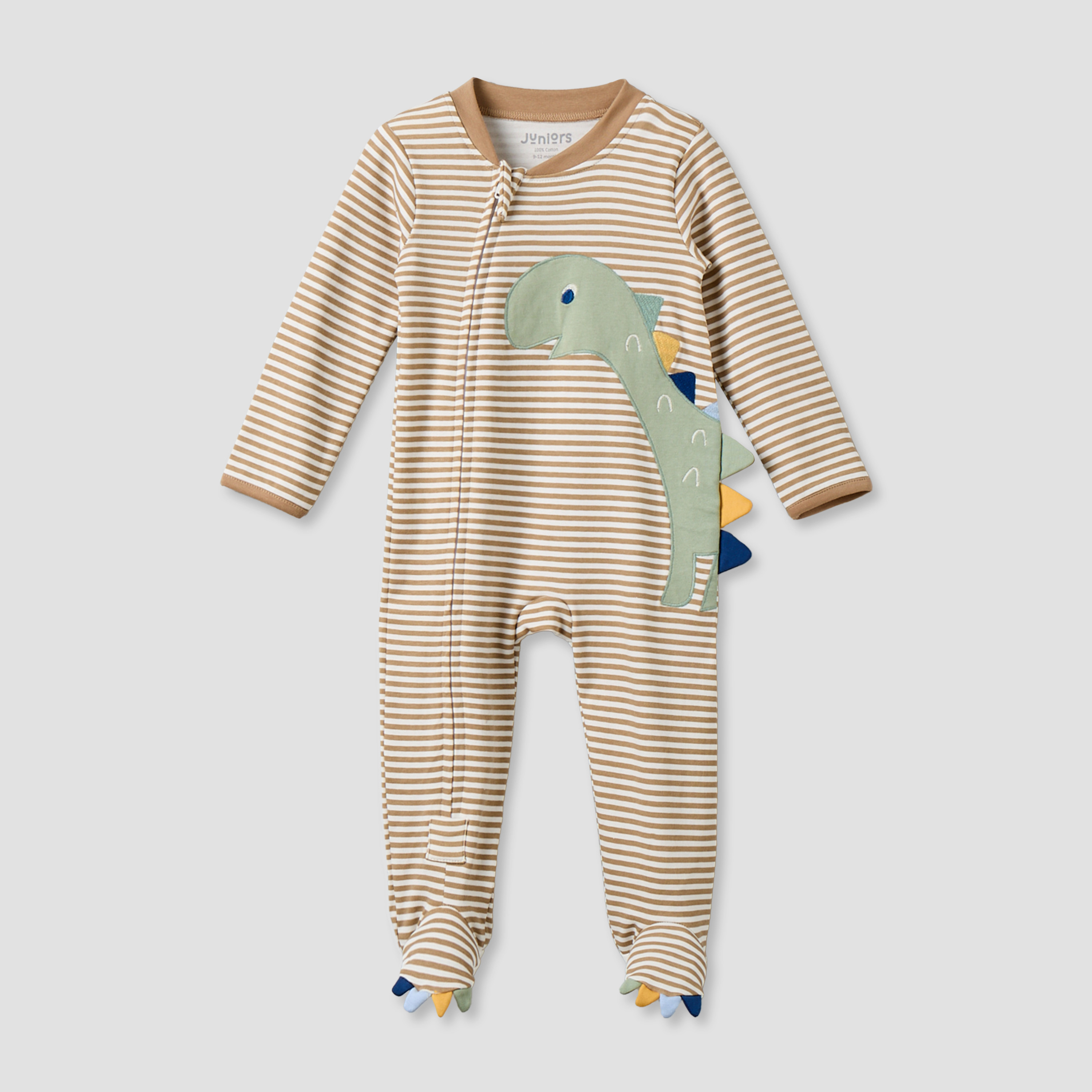 بدلة نوم من القطن بياقة ماندارين وأكمام طويلة وسحاب إغلاق من جونيورز-baby-boys-clothing-nightwear-sleepsuits-image-2