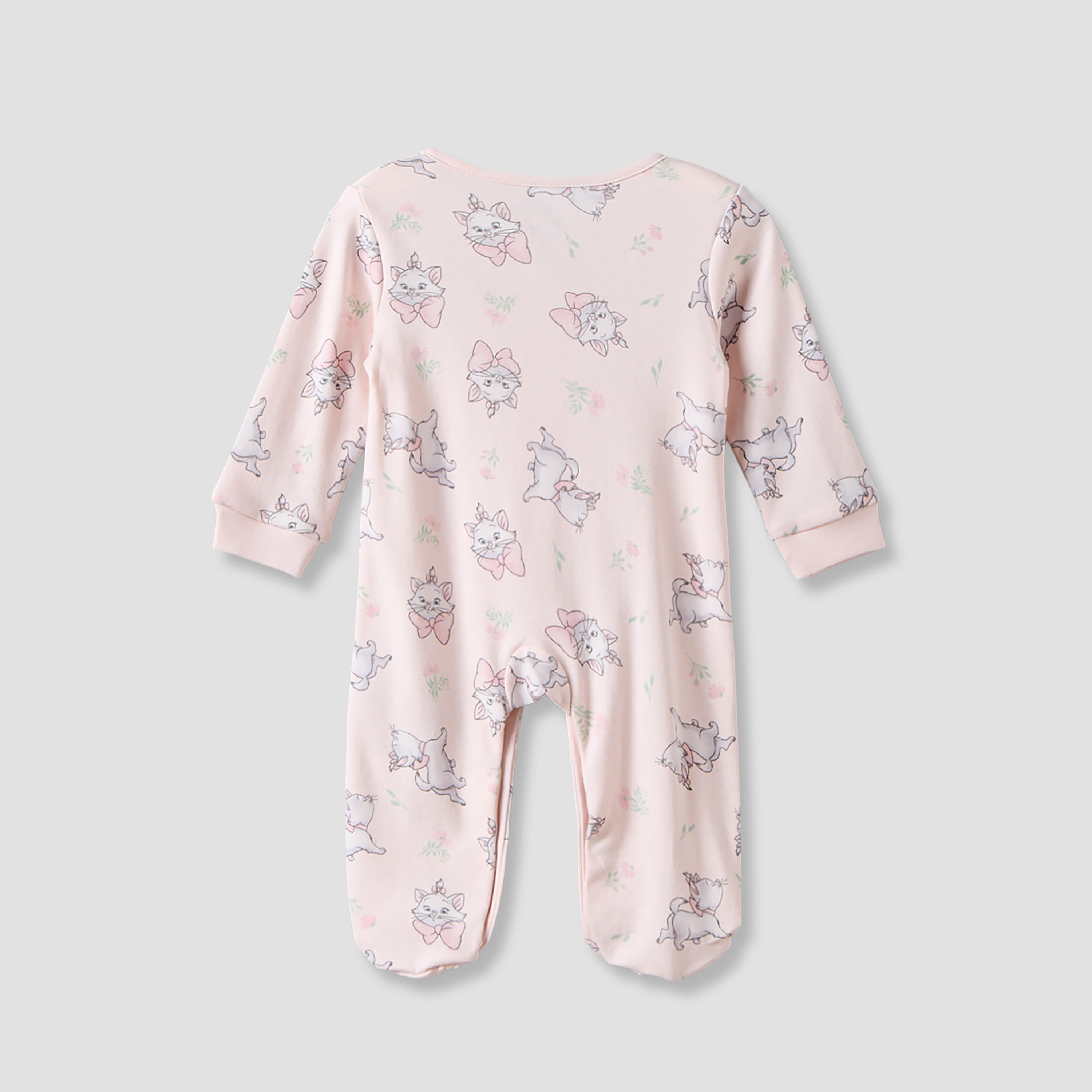 Disney Cotton Crew Neck Long Sleeves Sleepsuit with Marie Print-baby-girls-clothing-nightwear-sleepsuits-image-3