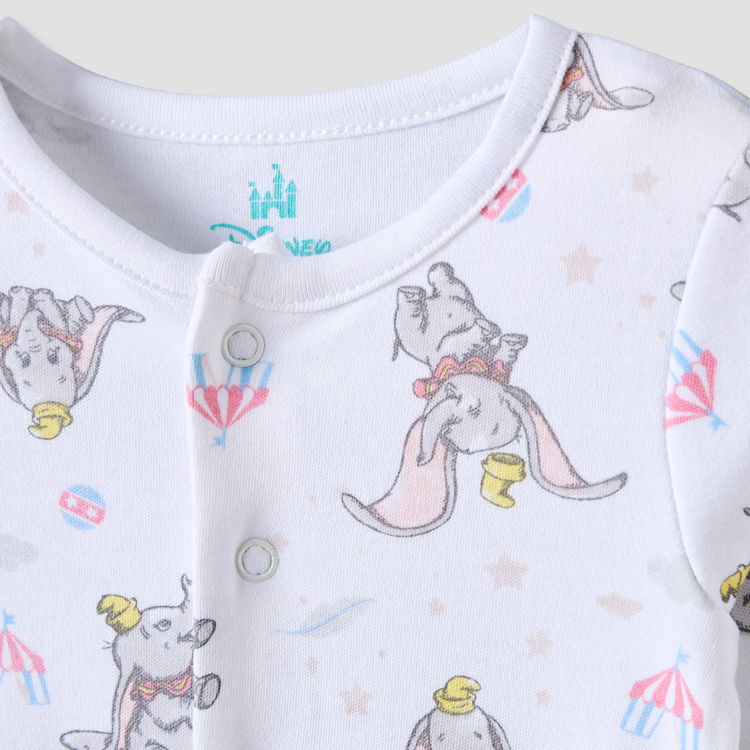 Disney Cotton Crew Neck Long Sleeves Sleepsuit with Dumbo Print-baby-boys-clothing-nightwear-sleepsuits-image-4