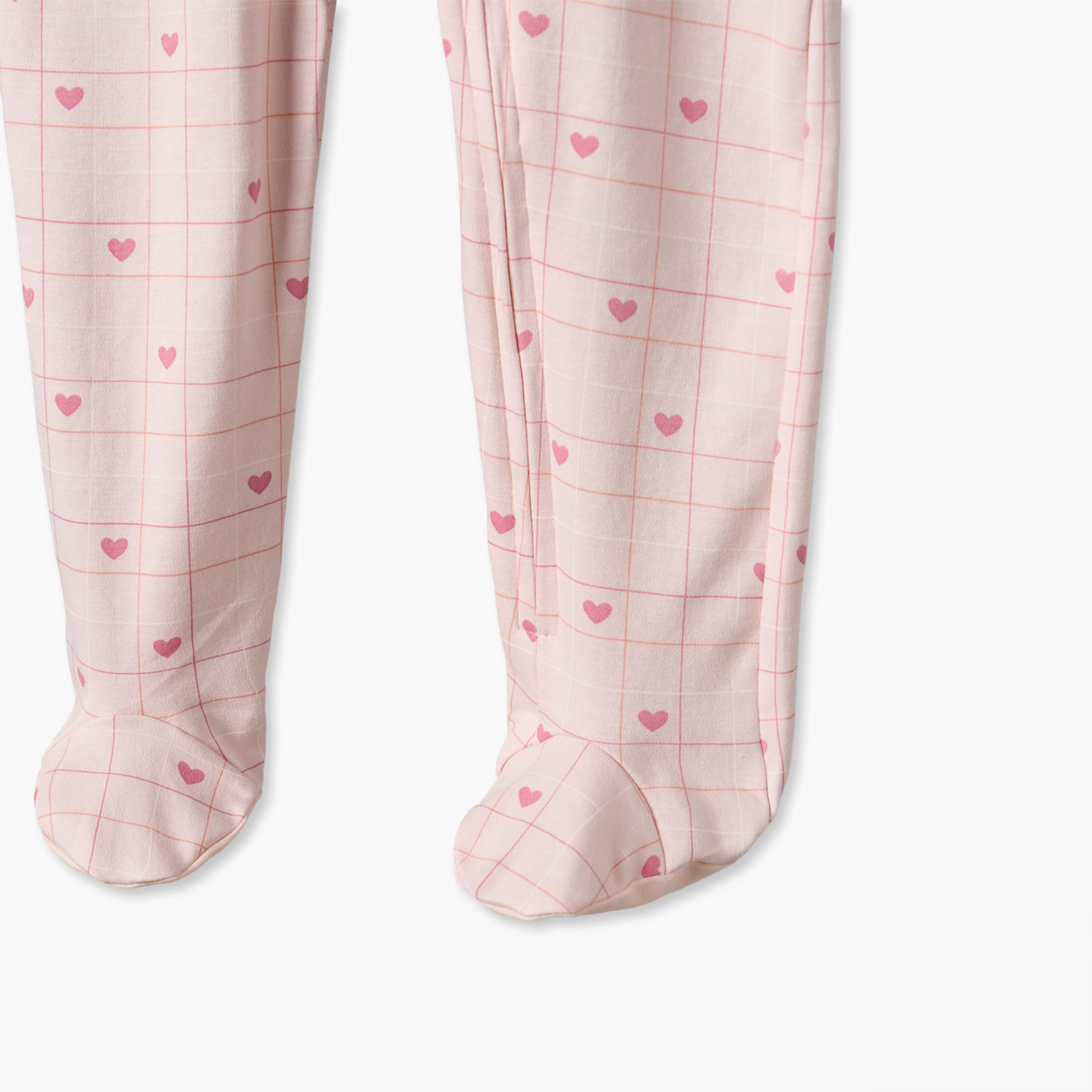 Juniors Cotton Crew Neck Long Sleeves Sleepsuit with Heart Print-baby-girls-clothing-nightwear-sleepsuits-image-5