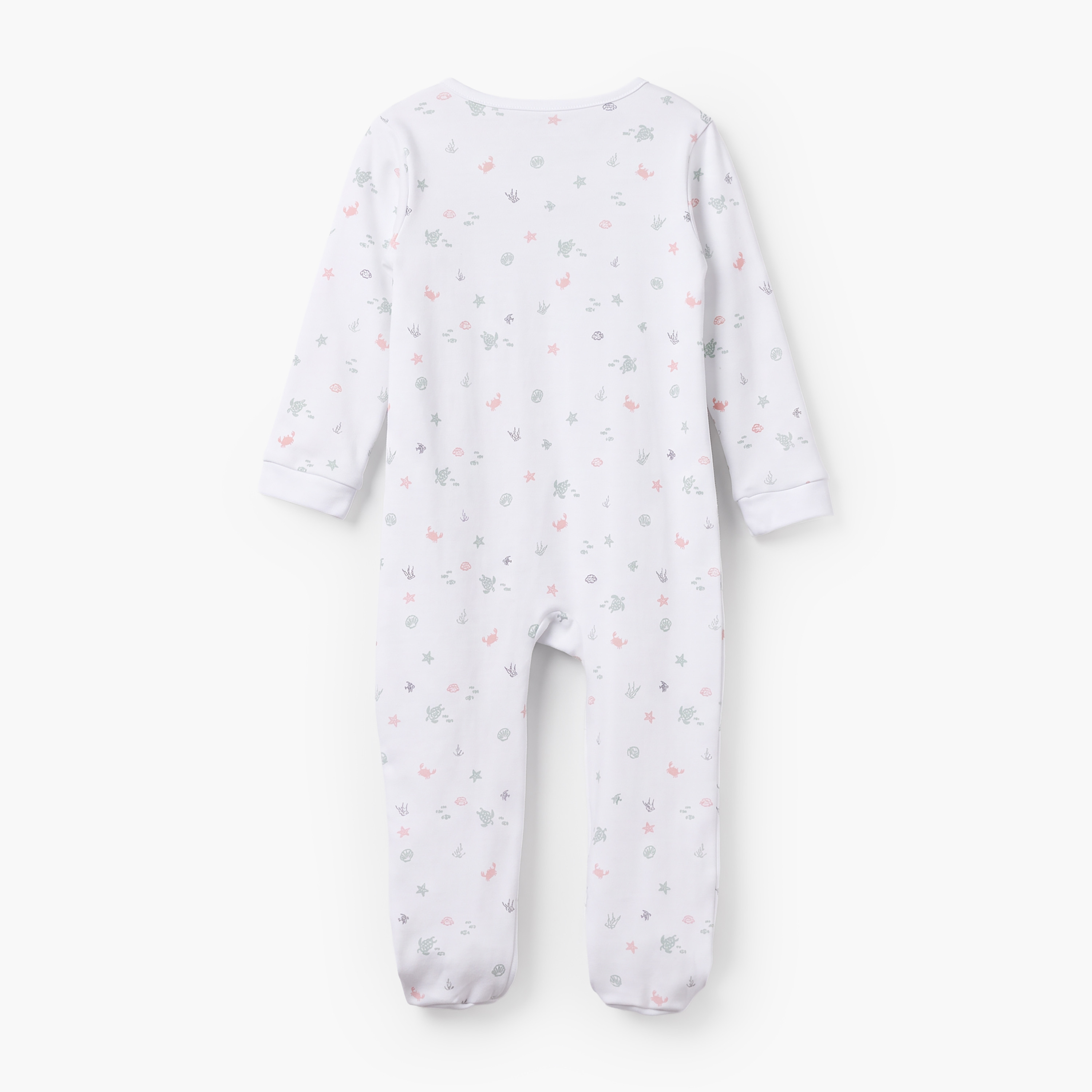 بدلة نوم قطن بياقة مستديرة وأكمام طويلة بطبعات من جونيورز-baby-girls-clothing-nightwear-sleepsuits-image-3