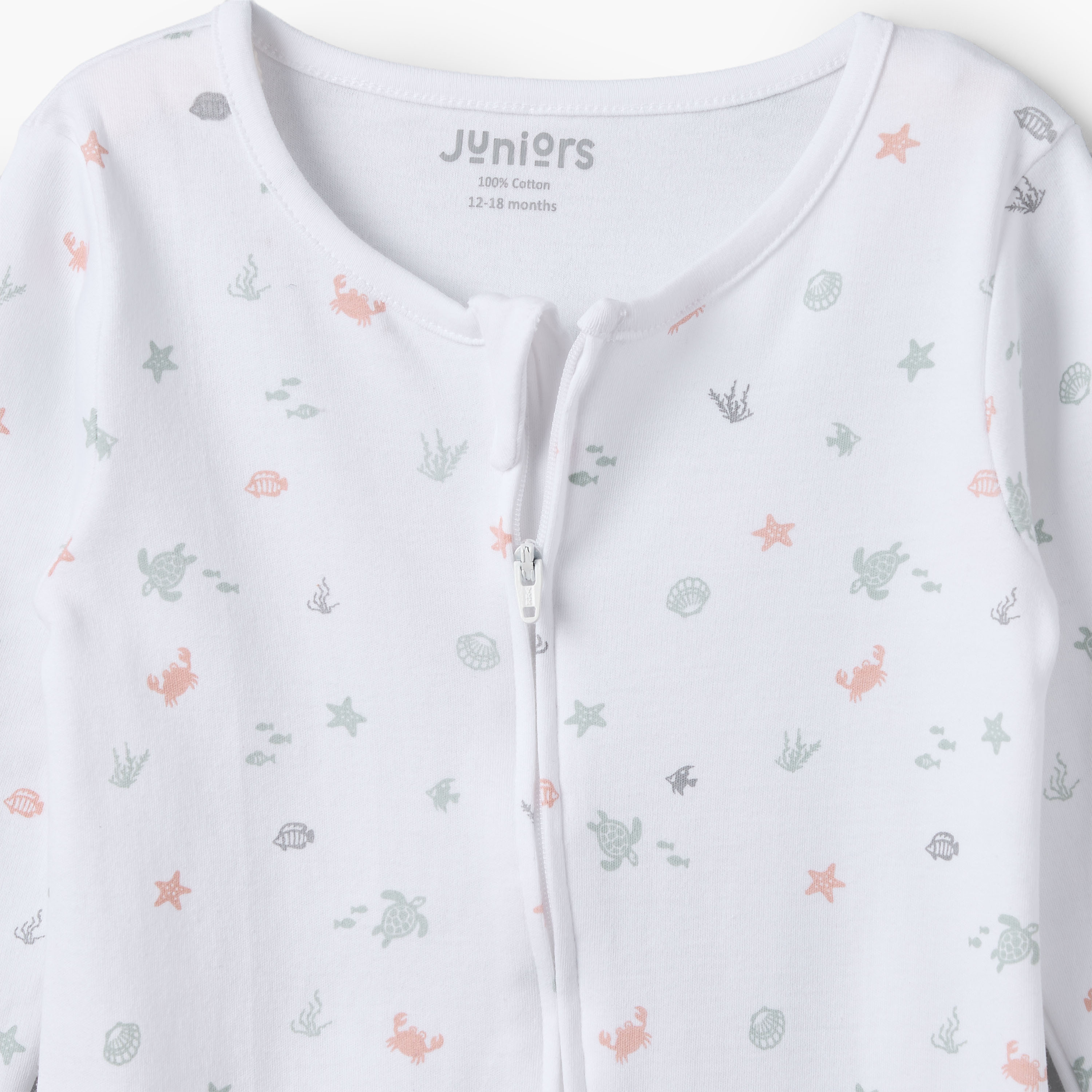 بدلة نوم قطن بياقة مستديرة وأكمام طويلة بطبعات من جونيورز-baby-girls-clothing-nightwear-sleepsuits-image-5