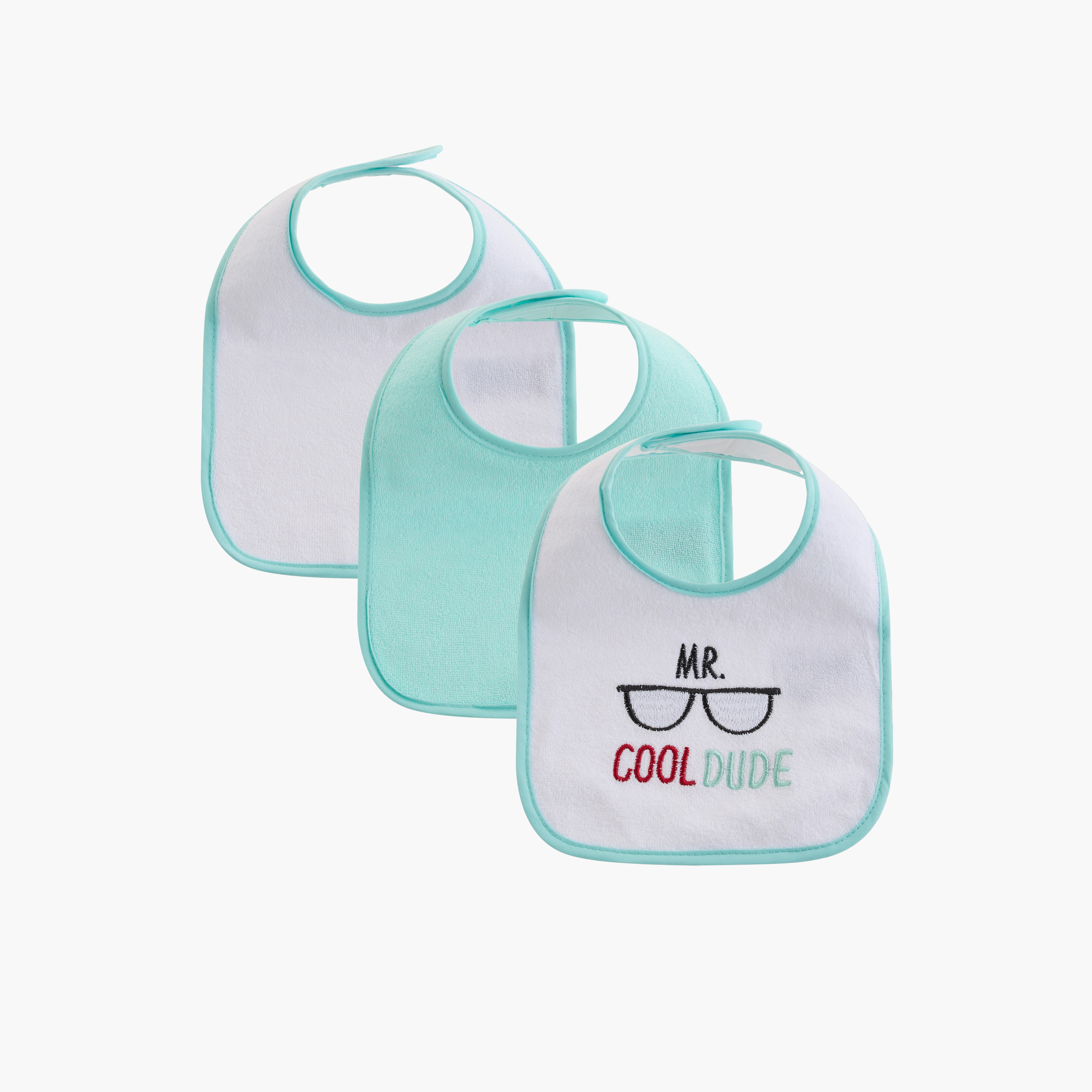Juniors Assorted Bib with Snap Button Closure - Set of 3-baby-feeding-bibs-image-1