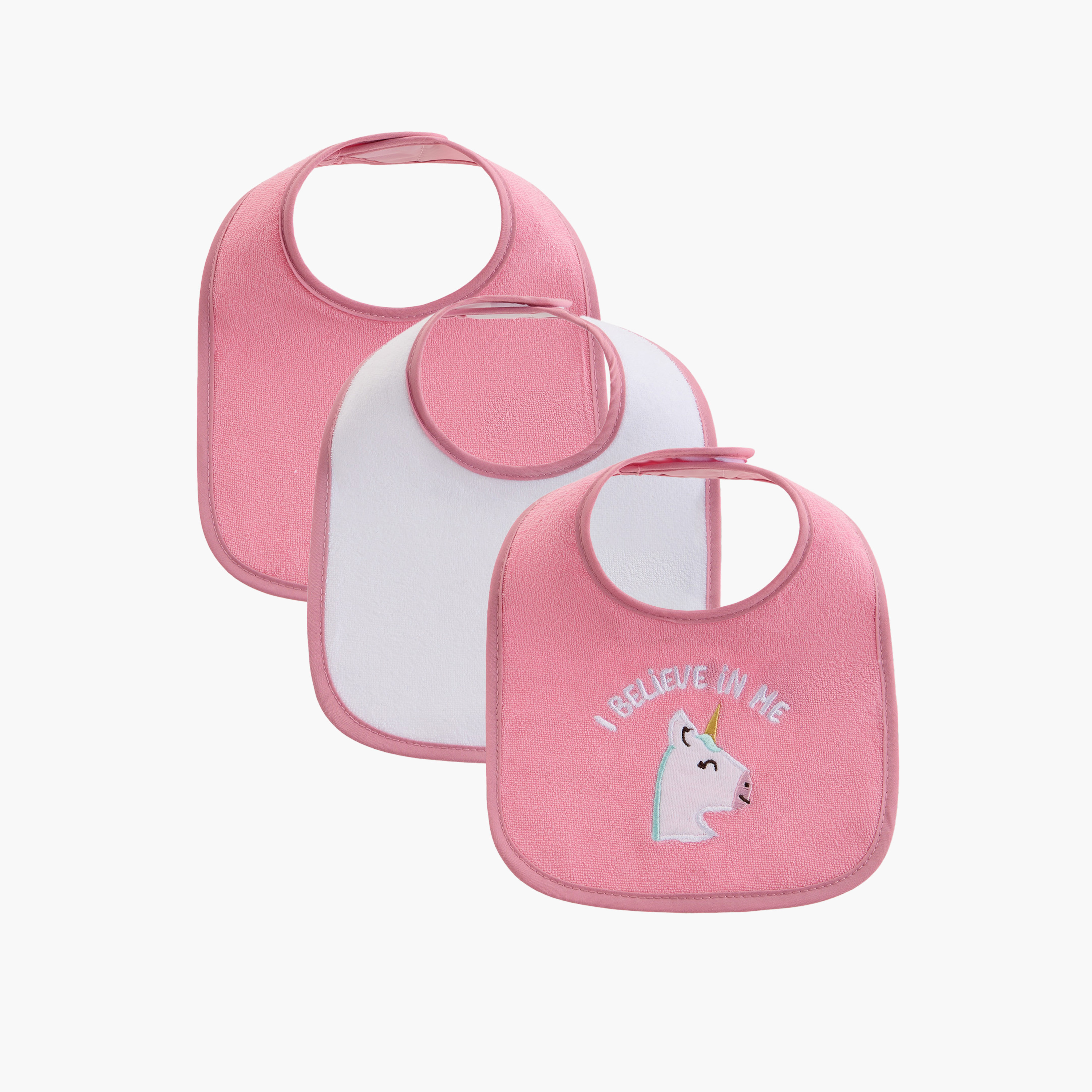 مرايل متنوعة بشريط إغلاق لاصق من جونيورز- طقم من 3 قطع-baby-feeding-bibs-image-1