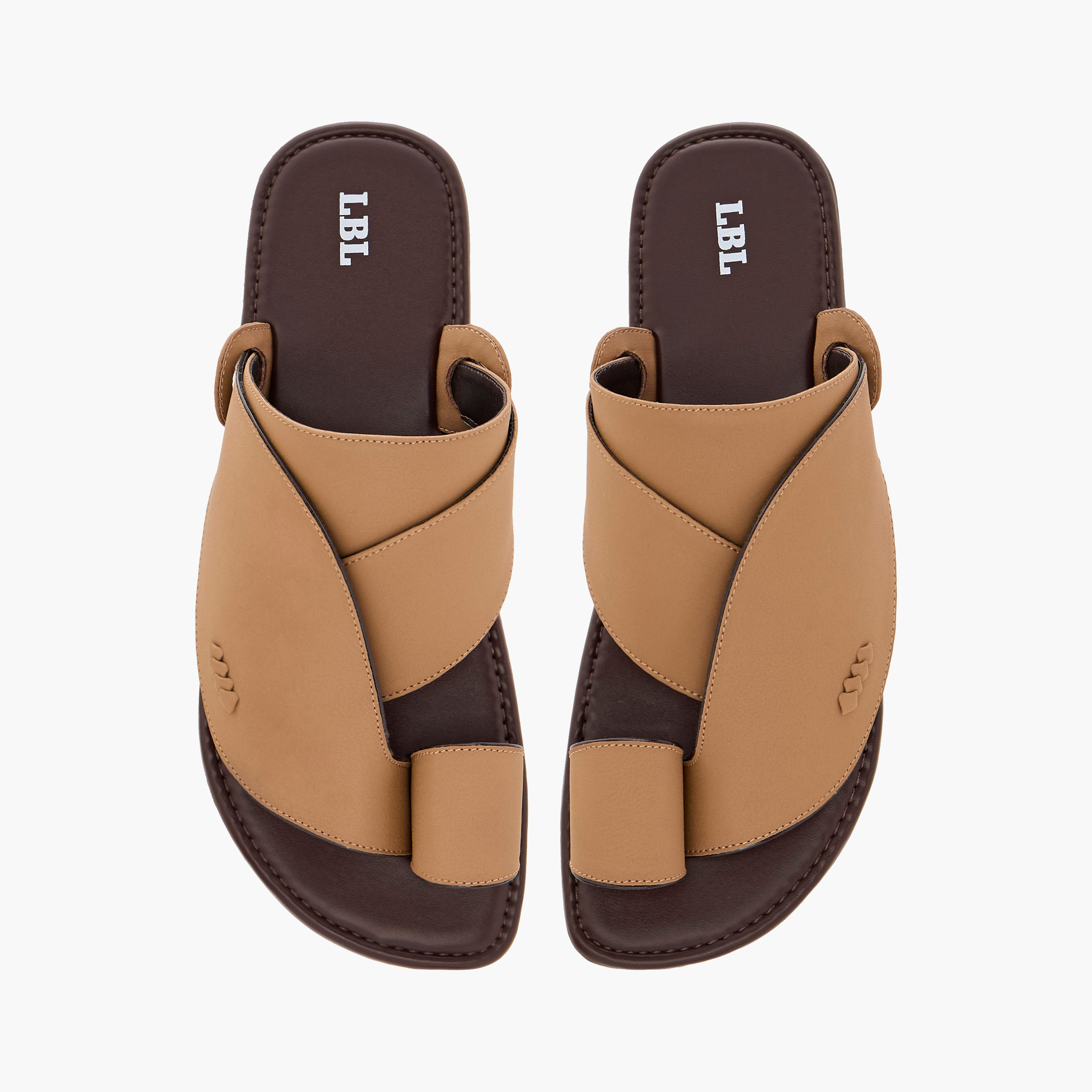 LBL by Shoexpress Textured Slip-On Arabic Sandals with Toe Loop-men-shoes-sandals-image-1
