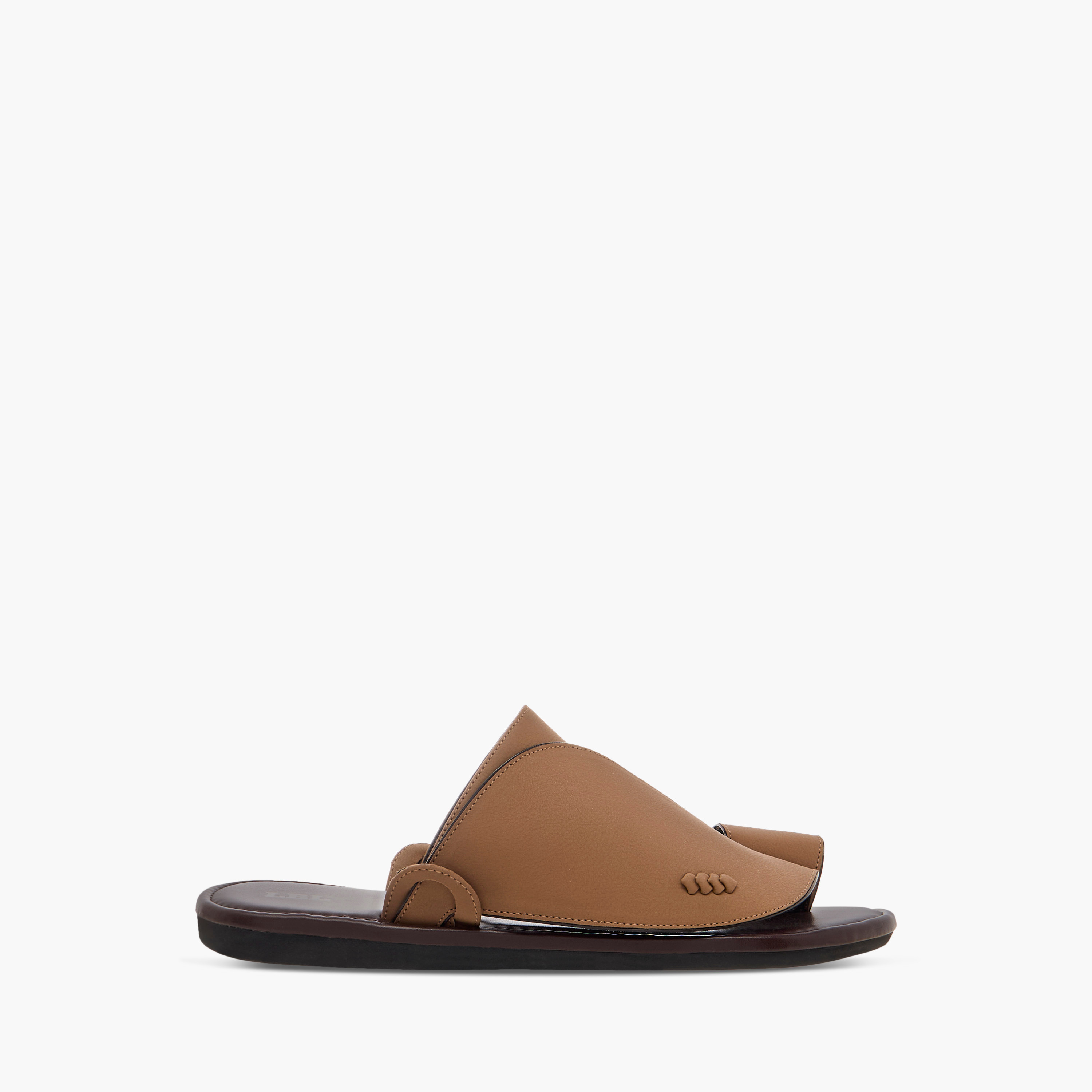 LBL by Shoexpress Textured Slip-On Arabic Sandals with Toe Loop-men-shoes-sandals-image-2
