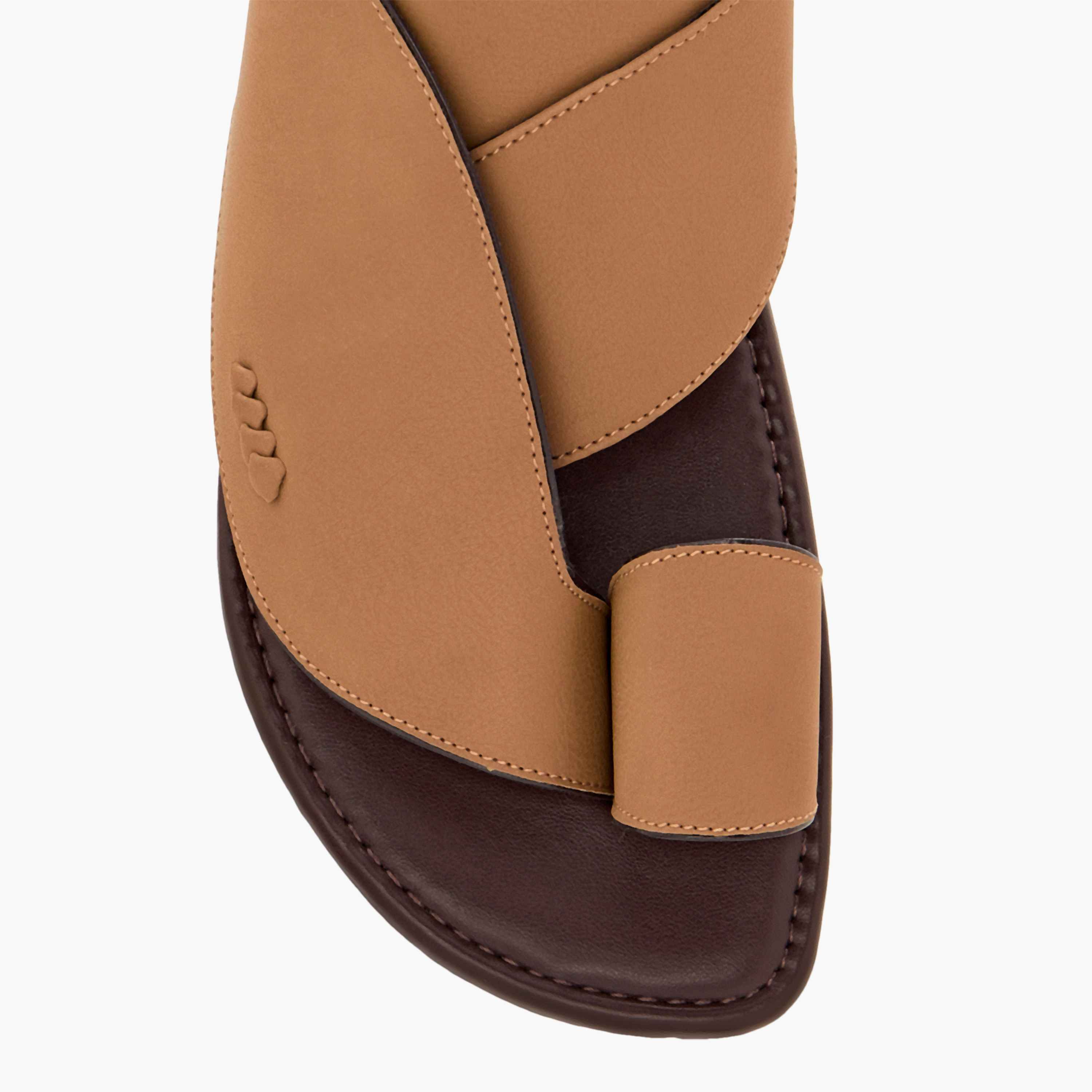 LBL by Shoexpress Textured Slip-On Arabic Sandals with Toe Loop-men-shoes-sandals-image-3