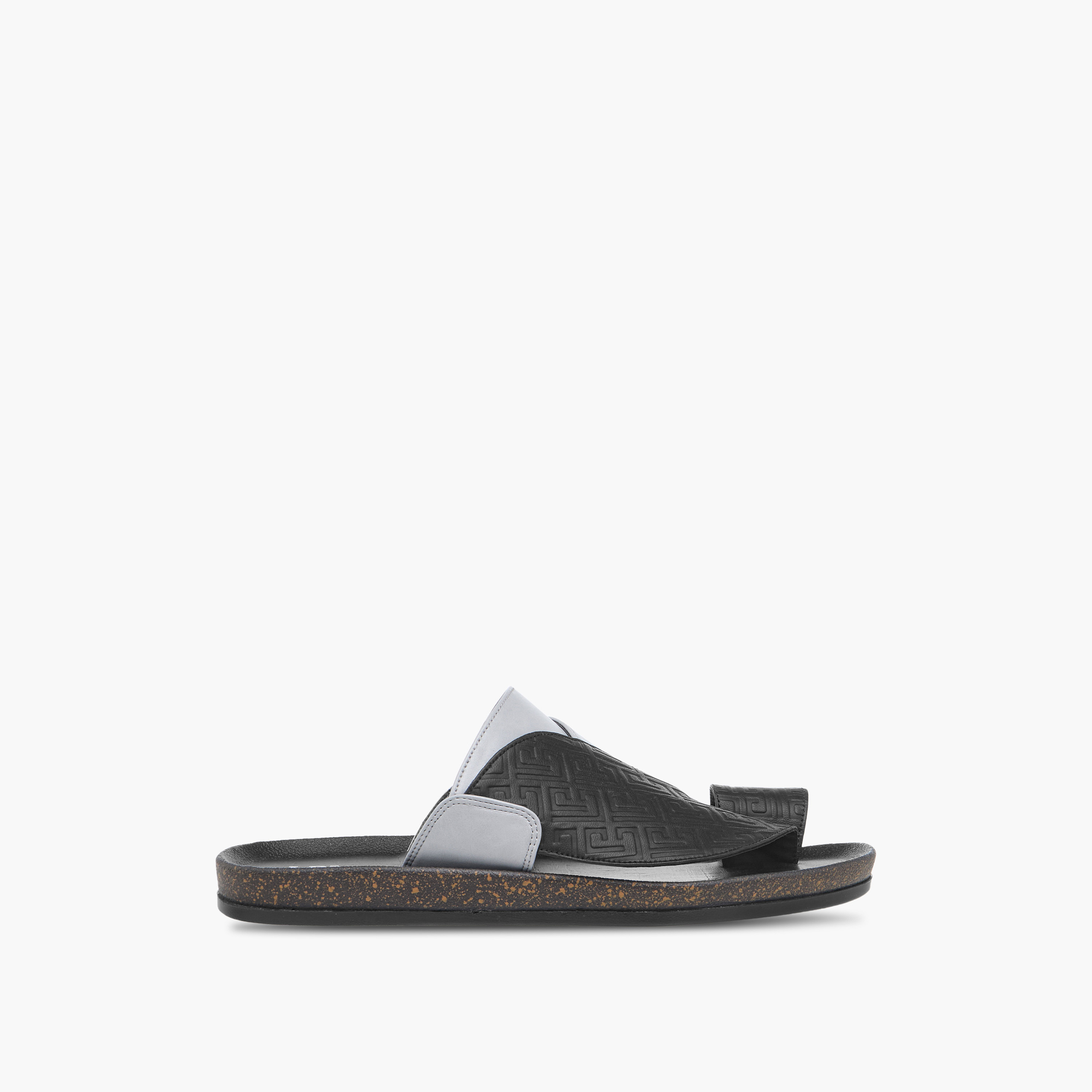 LBL by Shoexpress Textured Slip-On Arabic Sandals with Toe Loop-men-shoes-sandals-image-2