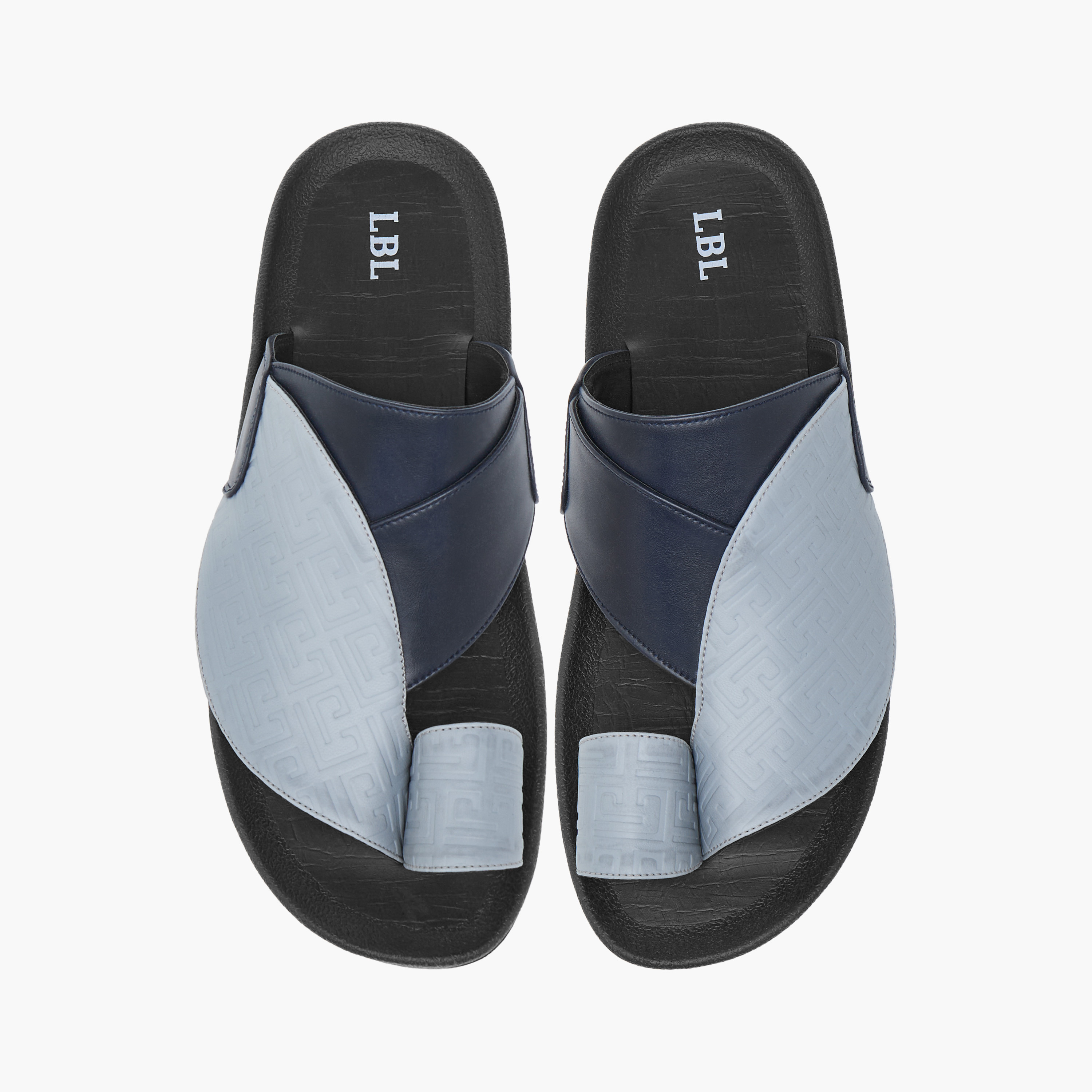 صندل عربي سهل الارتداء بارز الملمس بحلقة إصبع من إل بي إل من شو إكسبرس-men-shoes-sandals-image-1