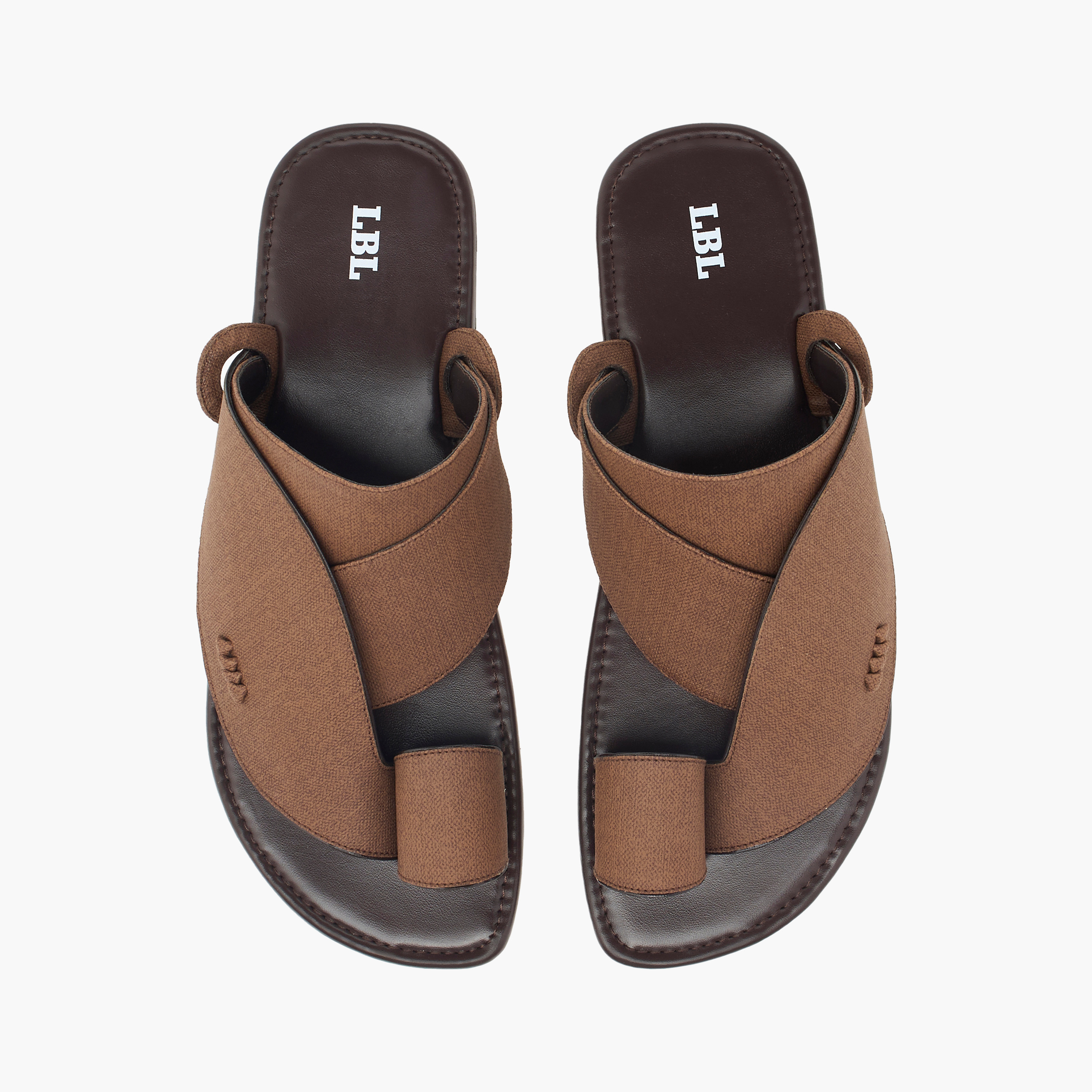 LBL by Shoexpress Textured Slip-On Arabic Sandals with Toe Loop Detail-men-shoes-sandals-image-1
