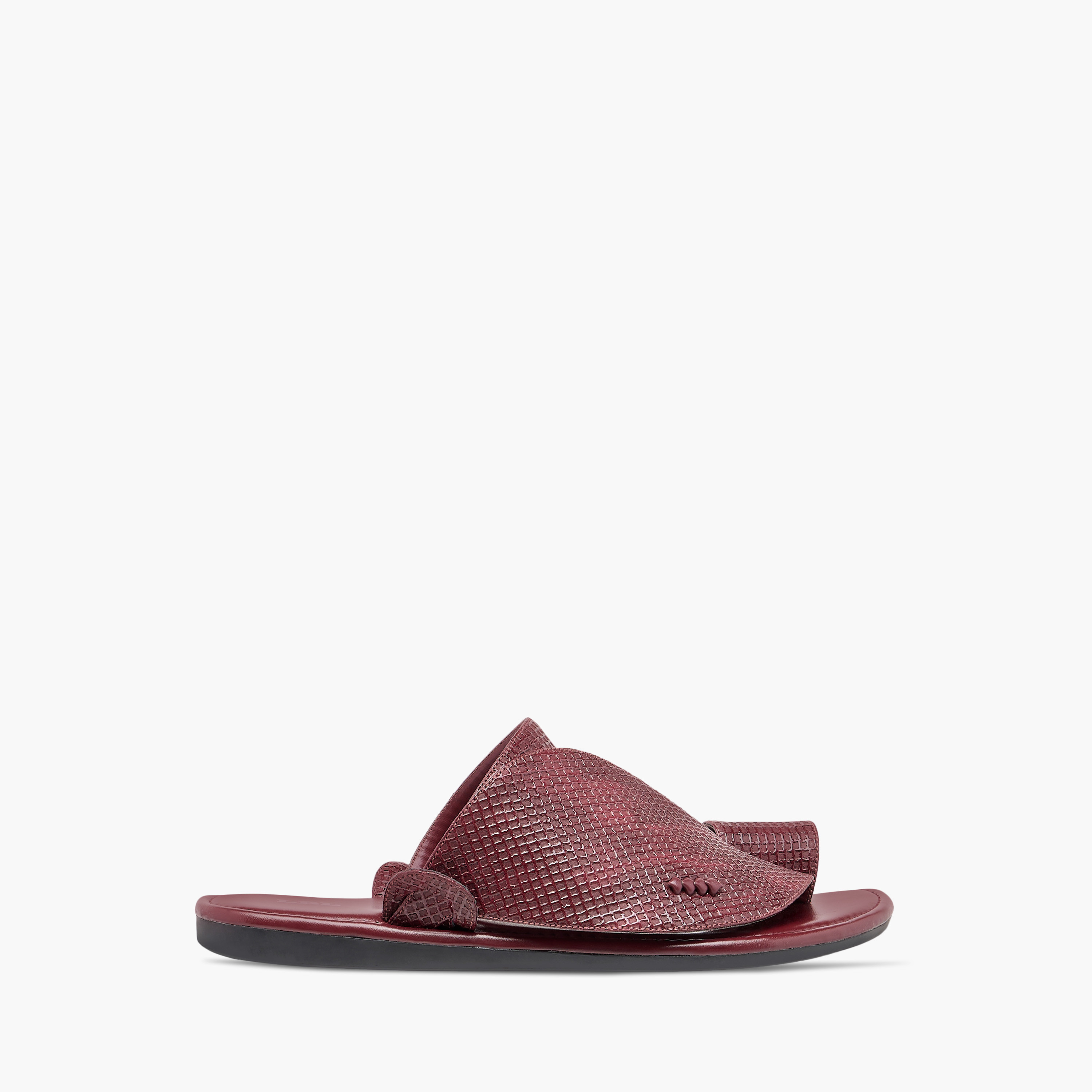 LBL by Shoexpress Textured Slip-On Arabic Sandals with Toe Loop-men-shoes-sandals-image-2