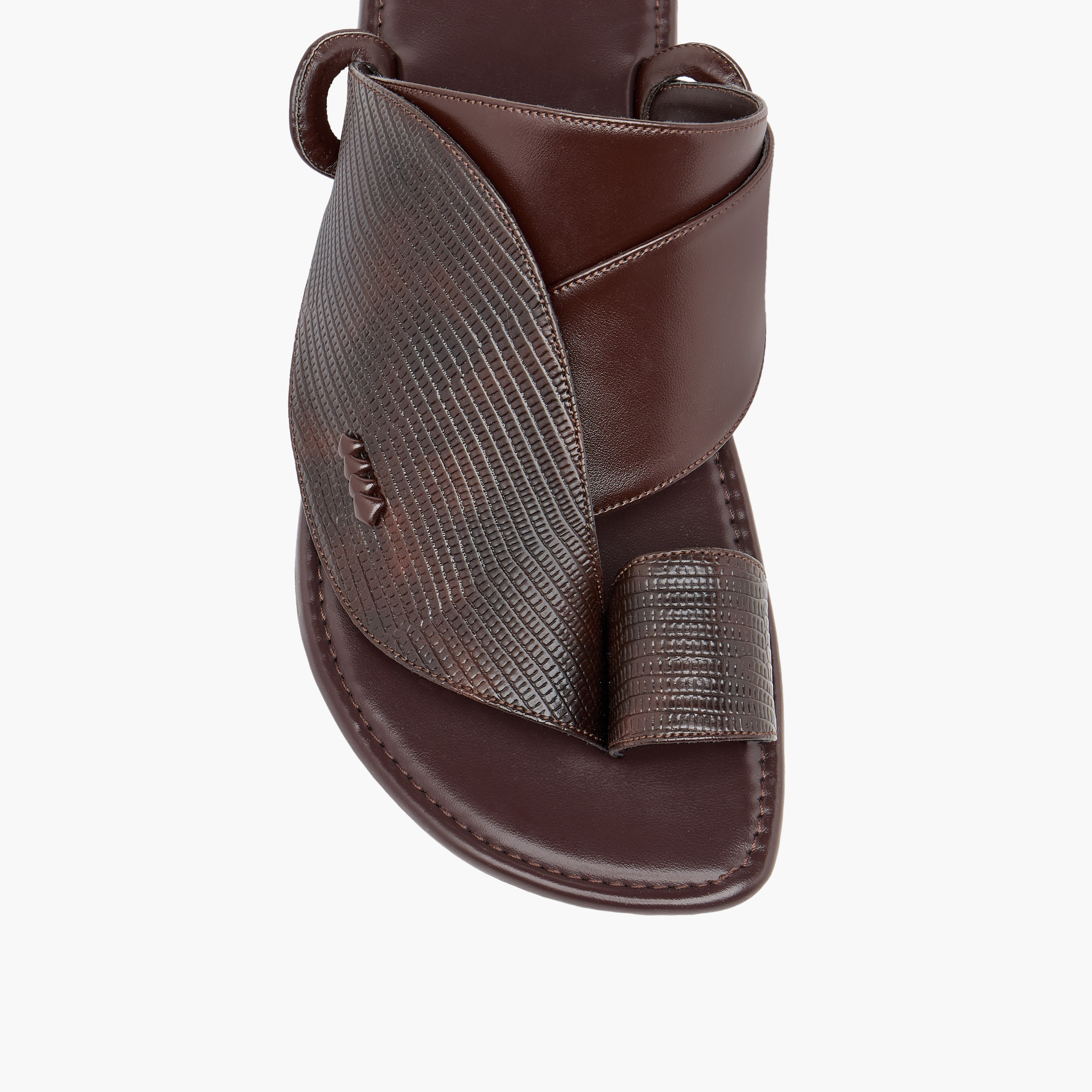 LBL by Shoexpress Textured Slip-On Arabic Sandals with Toe Loop-men-shoes-sandals-image-3