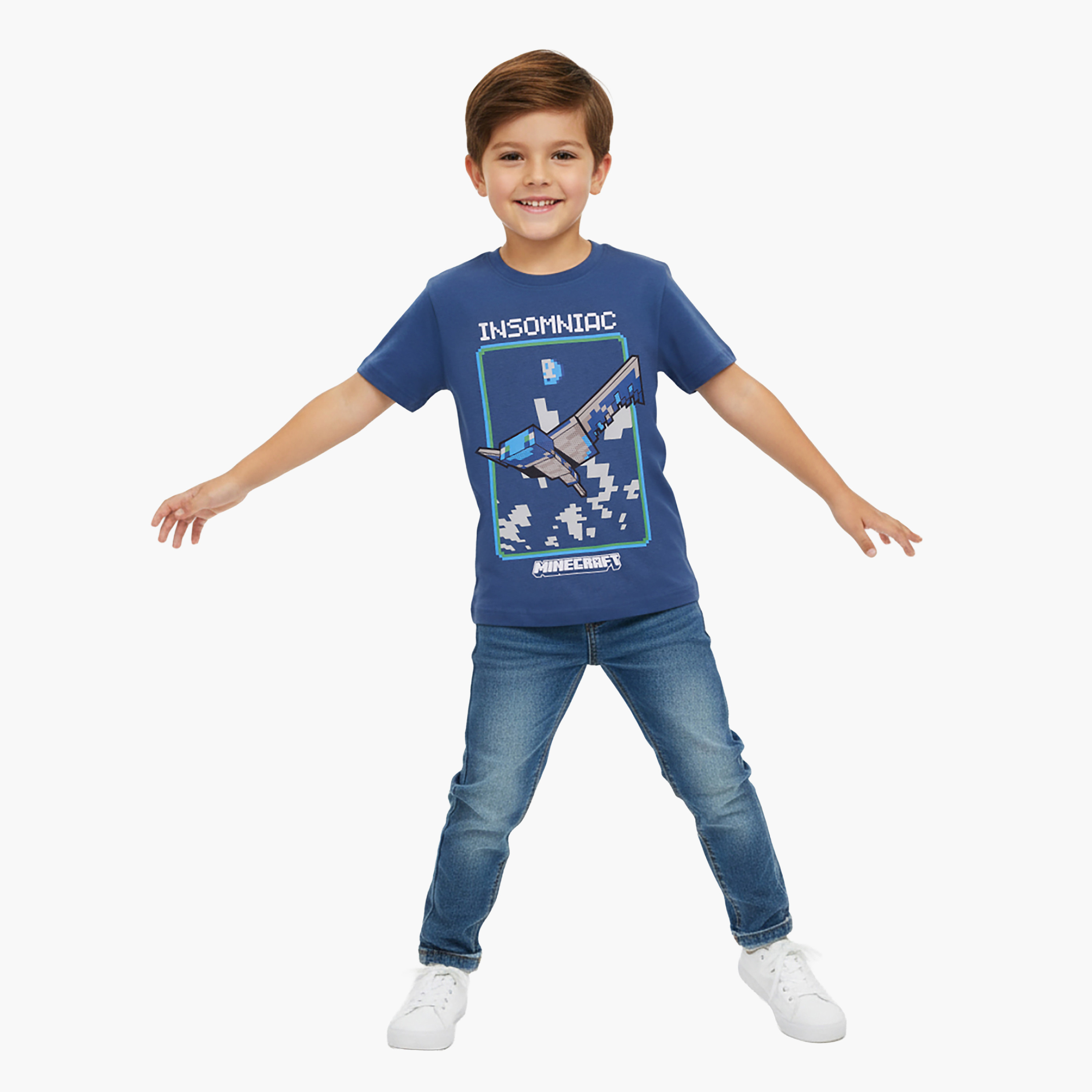 Minecraft Graphic Cotton Short Sleeves T-Shirt-boys-clothing-tshirtsandpolos-image-2