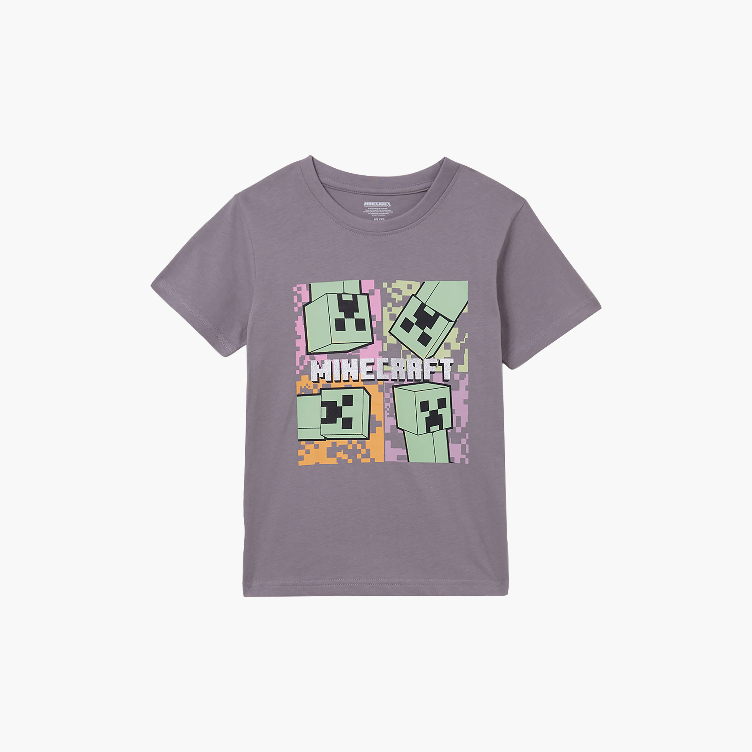 تيشرت قطني بأكمام قصيرة مع رسومات من ماينكرافت-boys-clothing-tshirtsandpolos-image-1