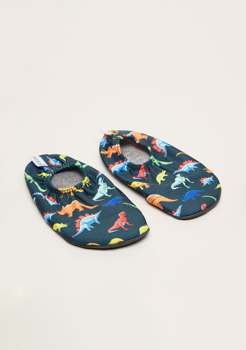Slipstop Dinosaur Printed Anti-Slip Baby Booties-Swimwear-image-0