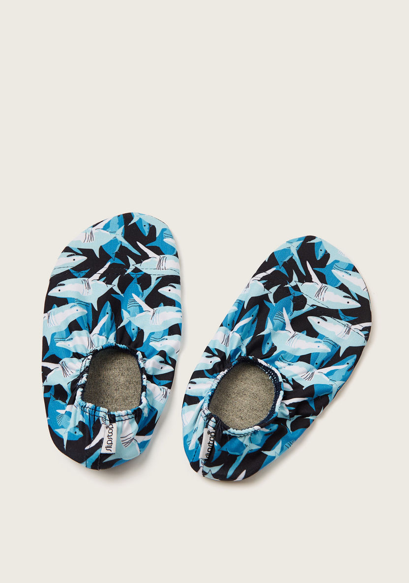 Slipstop Shark Print Slip-On Shoes-Casual-image-0