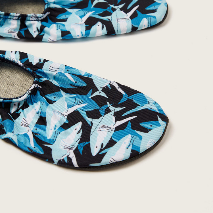 Slipstop Shark Print Slip-On Shoes