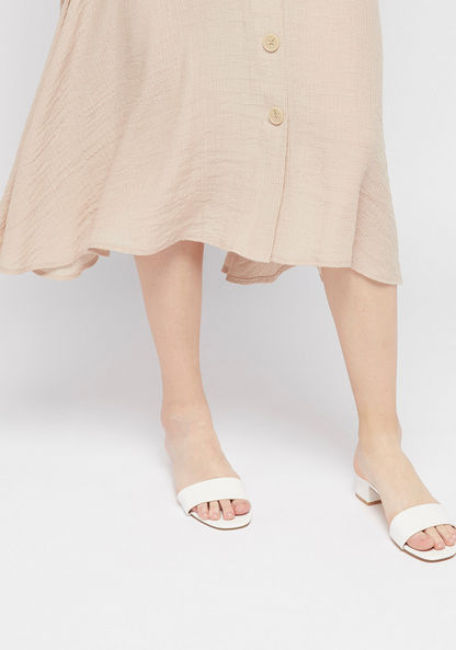 Slip-On Slides with Block Heels-Women%27s Heel Sandals-image-1