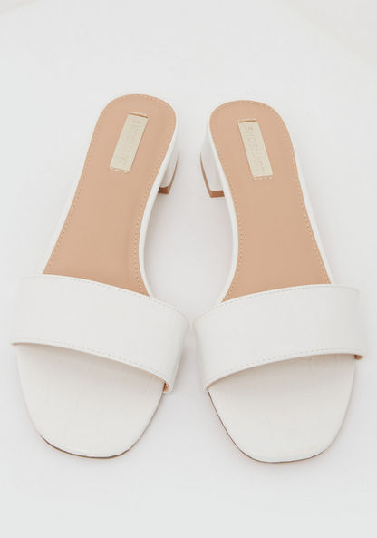 Slip-On Slides with Block Heels-Women%27s Heel Sandals-image-2