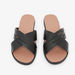 Textured Cross Strap Slip-On Slides-Women%27s Flat Sandals-thumbnailMobile-2