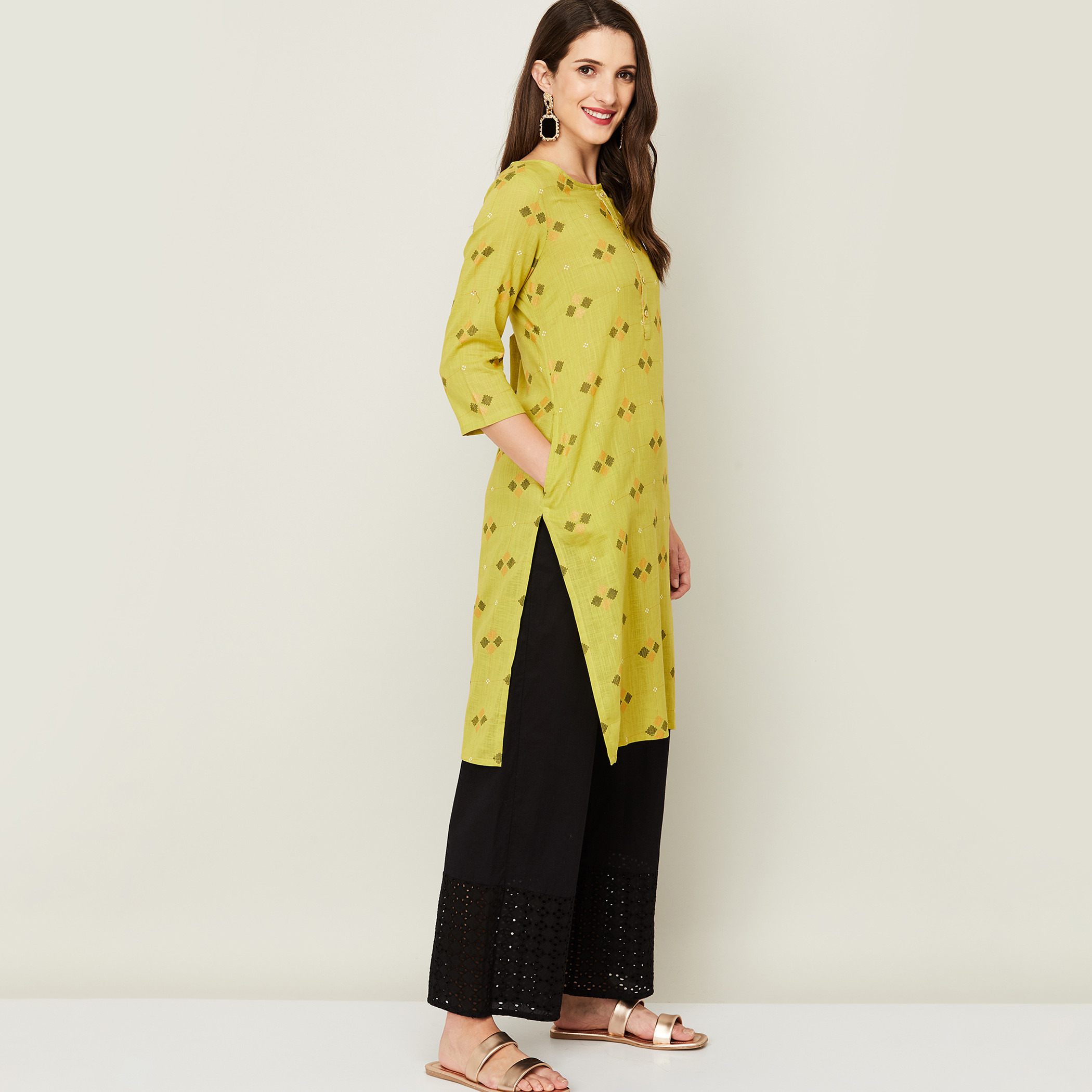 ميلانج أخضر قمم-women-clothing-ethnicwear-kurtas-image-3