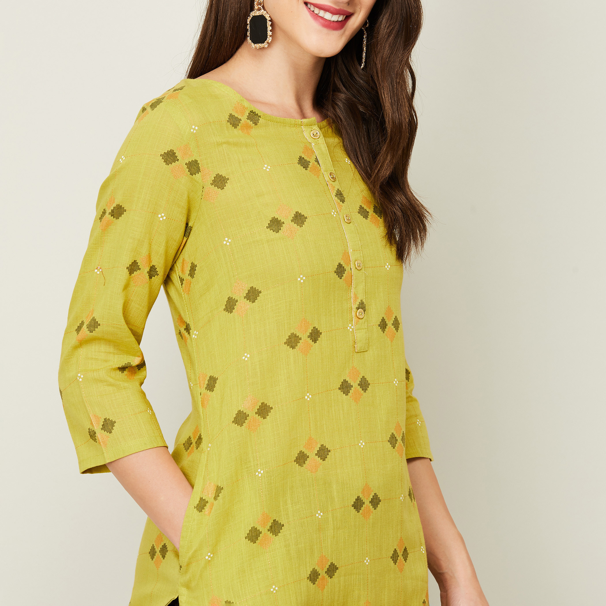 ميلانج أخضر قمم-women-clothing-ethnicwear-kurtas-image-4