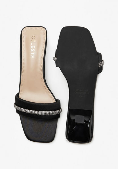 Celeste Women's Embellished Slip-On Sandals with Kitten Heels
