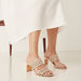 Celeste Women's Laser Cut Strap Slip-On Sandals with Block Heels-Women%27s Heel Sandals-thumbnailMobile-1