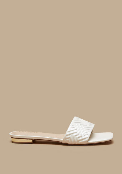 Celeste Women's Embossed Slip-On Flat Sandals-Women%27s Flat Sandals-image-2