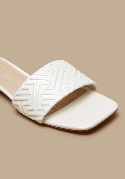Celeste Women's Embossed Slip-On Flat Sandals-Women%27s Flat Sandals-image-4