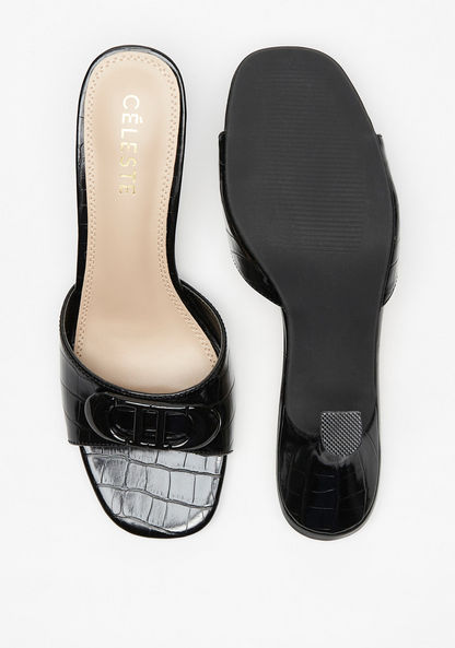 Celeste Women's Buckle Slip-On Sandals with Kitten Heels