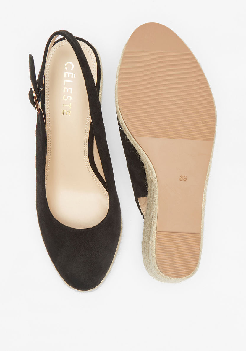 Celeste Women's Slingback Sandals with Wedge Heels and Buckle Closure-Women%27s Heel Shoes-image-4