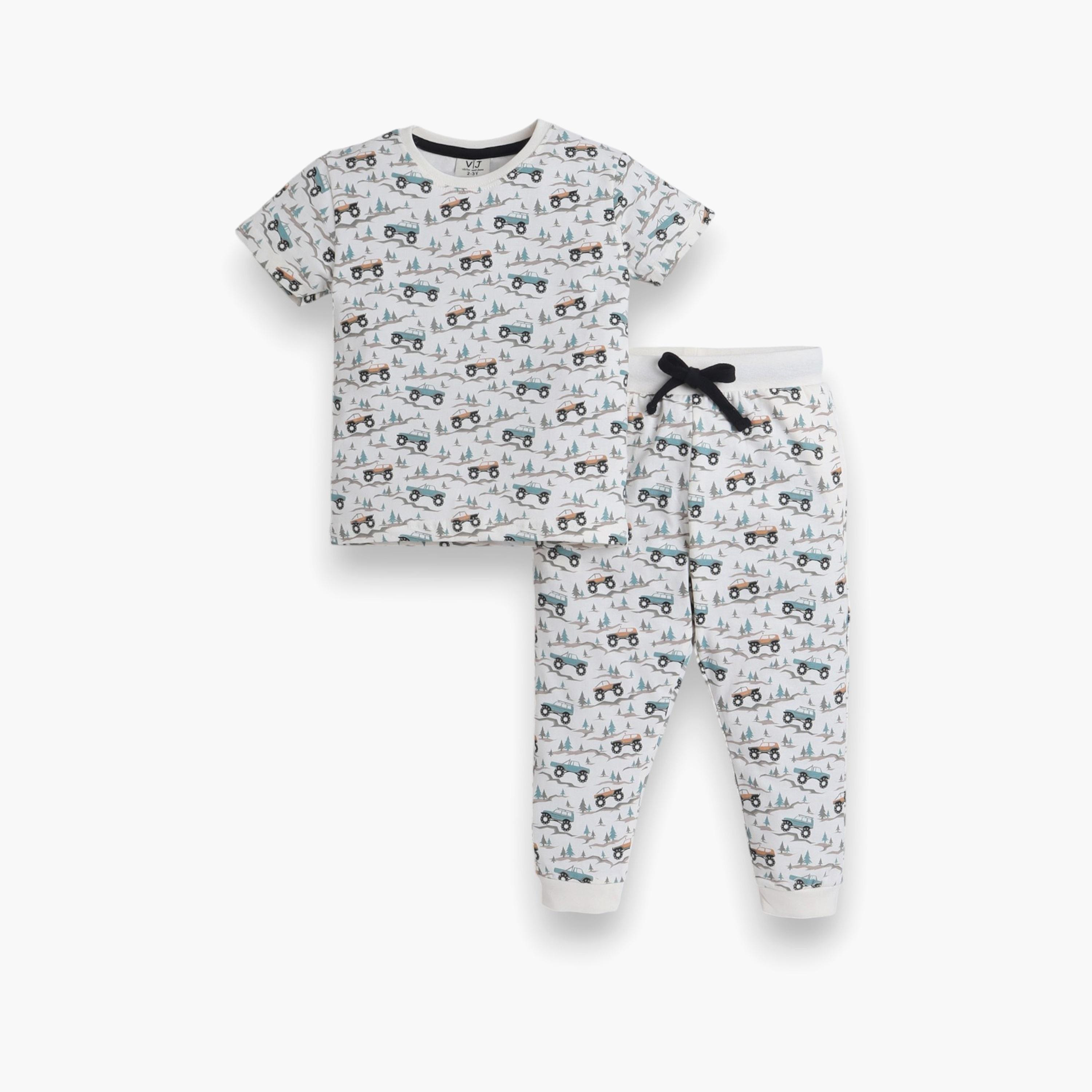 Victor and Jane 2-Piece Printed Short Sleeves T-Shirt with Joggers-boys-clothing-nightwear-image-1