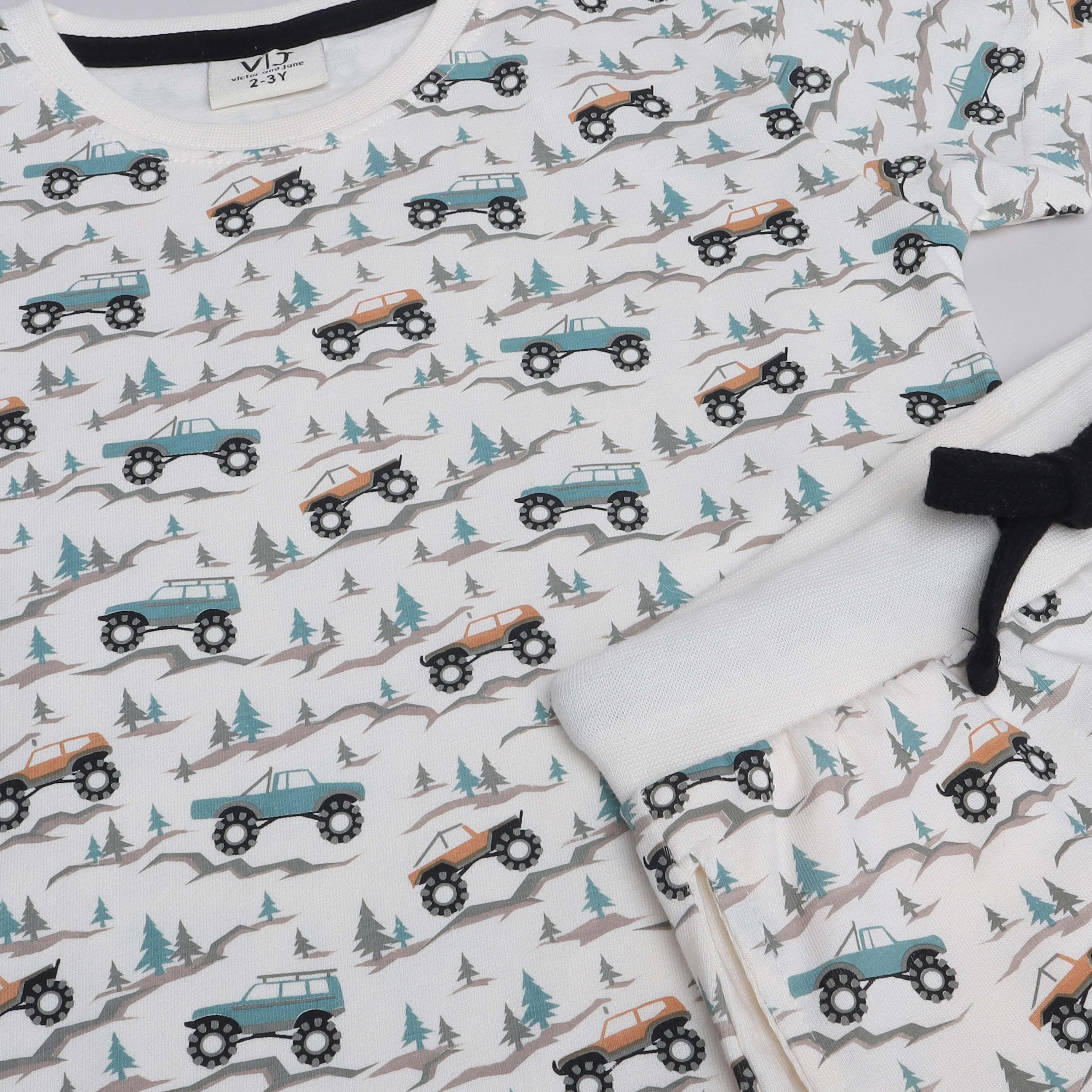 Victor and Jane 2-Piece Printed Short Sleeves T-Shirt with Joggers-boys-clothing-nightwear-image-2