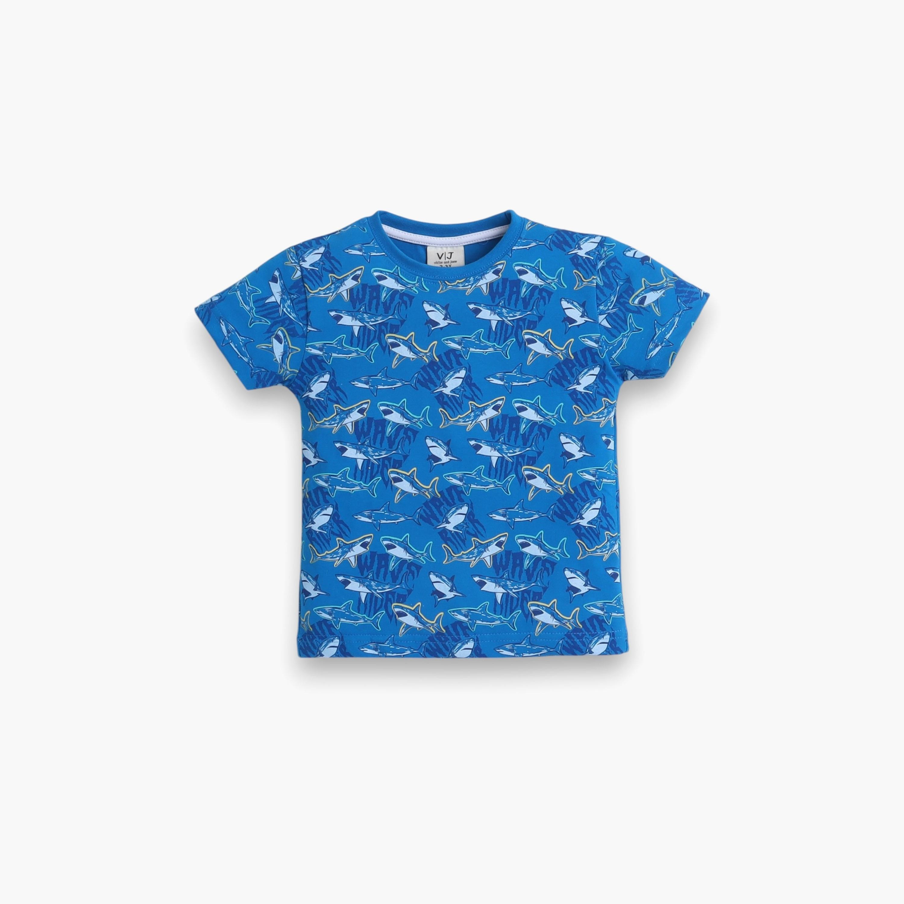 Victor and Jane 2-Piece Printed Short Sleeves T-Shirt with Joggers-boys-clothing-nightwear-image-2