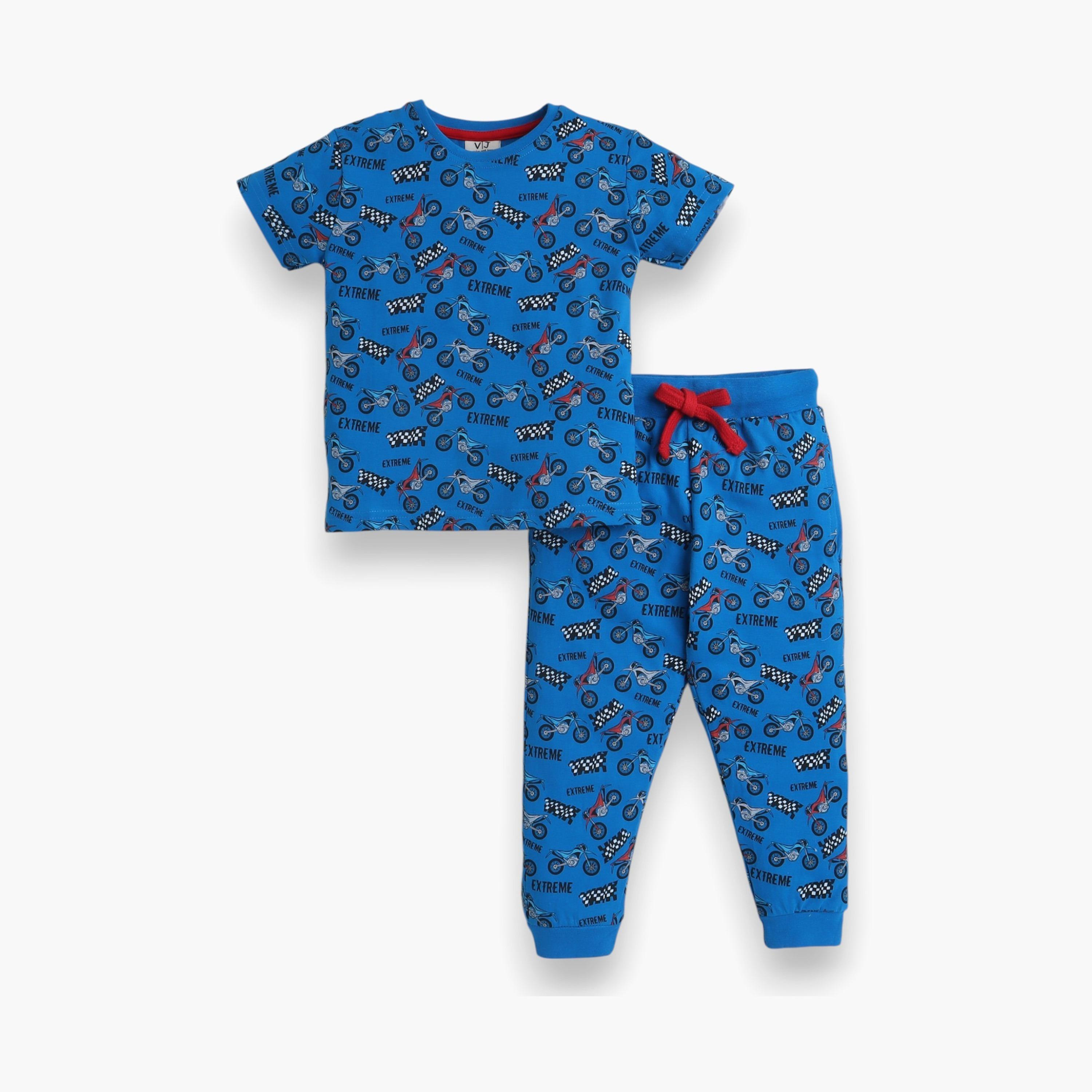 Victor and Jane 2-Piece Printed Short Sleeves T-Shirt with Joggers-boys-clothing-nightwear-image-1